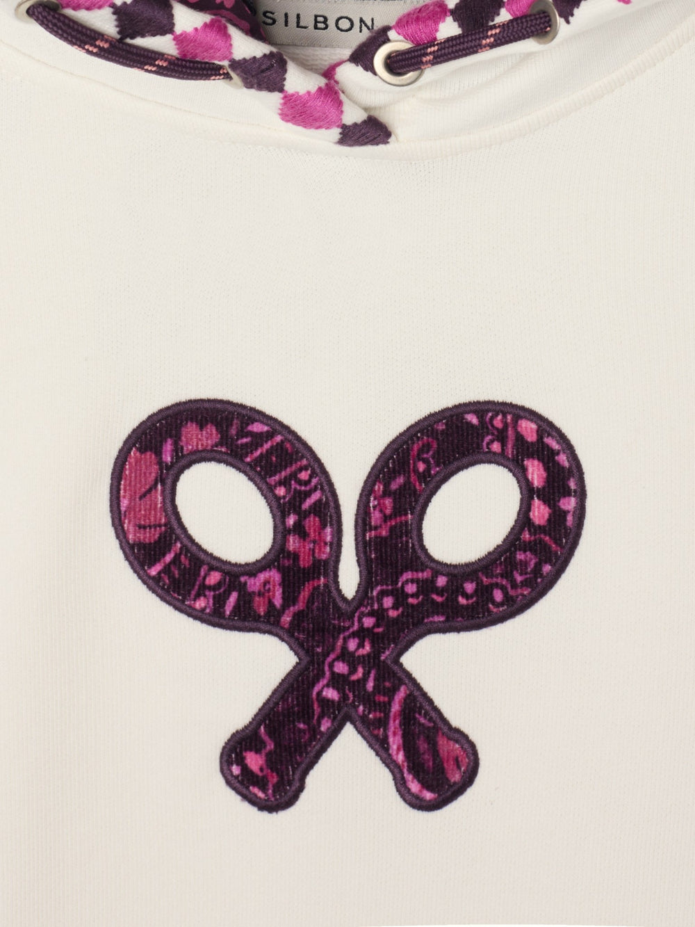 Sweatshirt girl com capuz raquete estampado cru