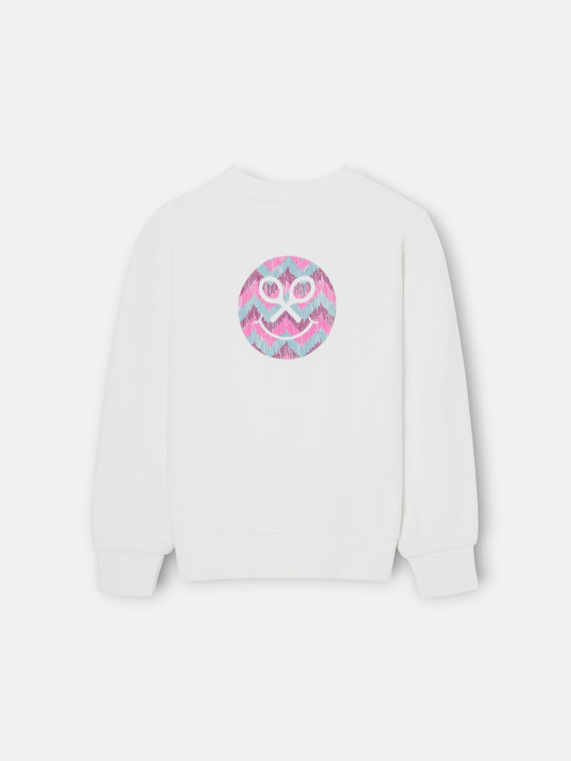 Sweatshirt girl silbon smile cru