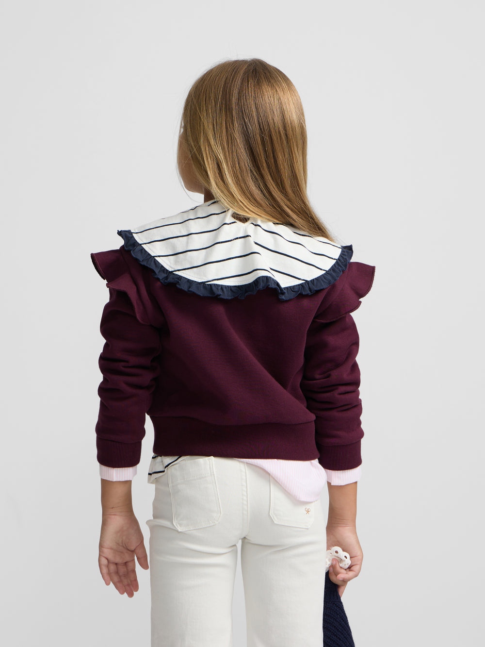 Sudadera girl escudo bajo camisero granate