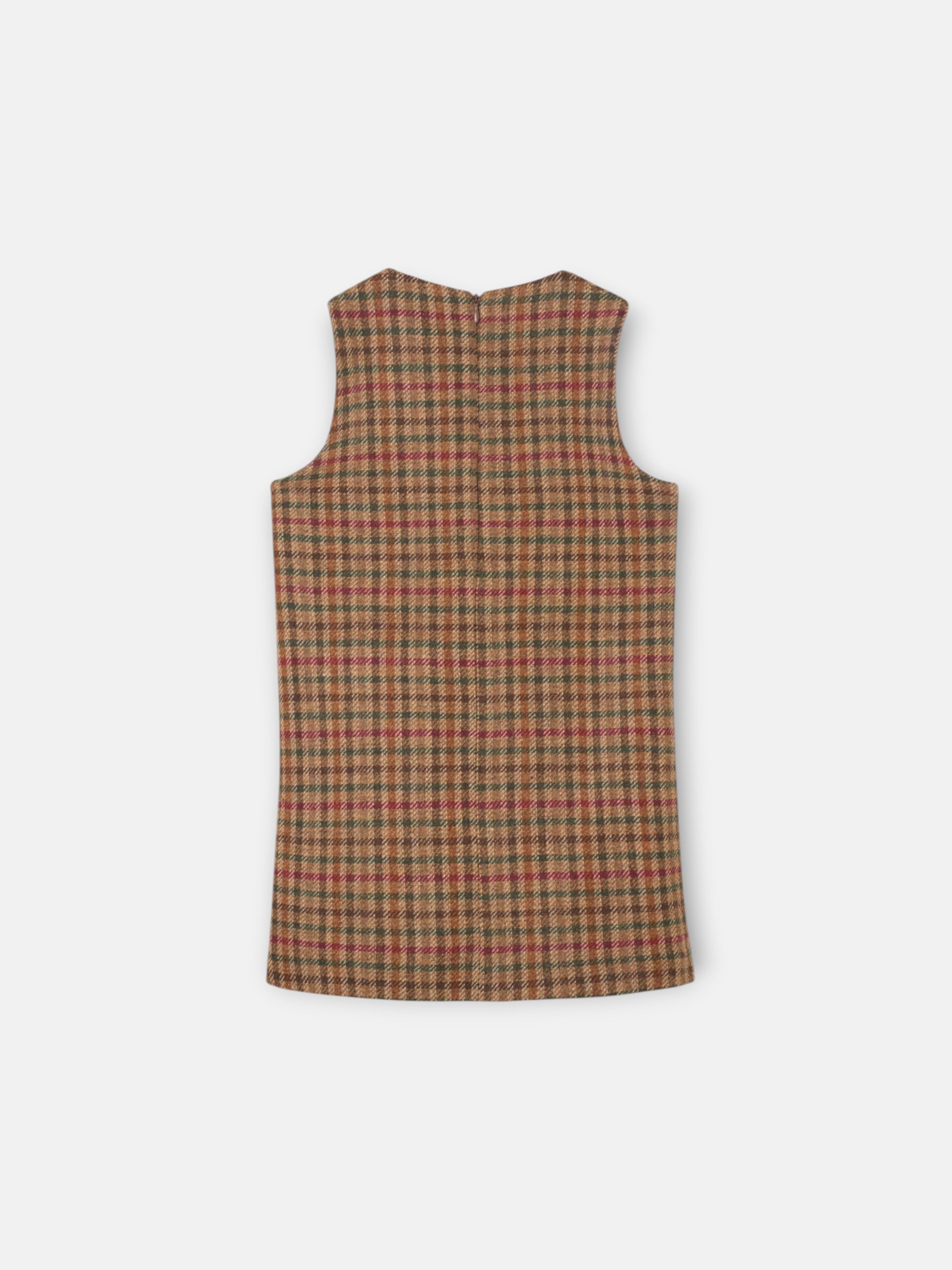Vestido girl pichi cuadros marron