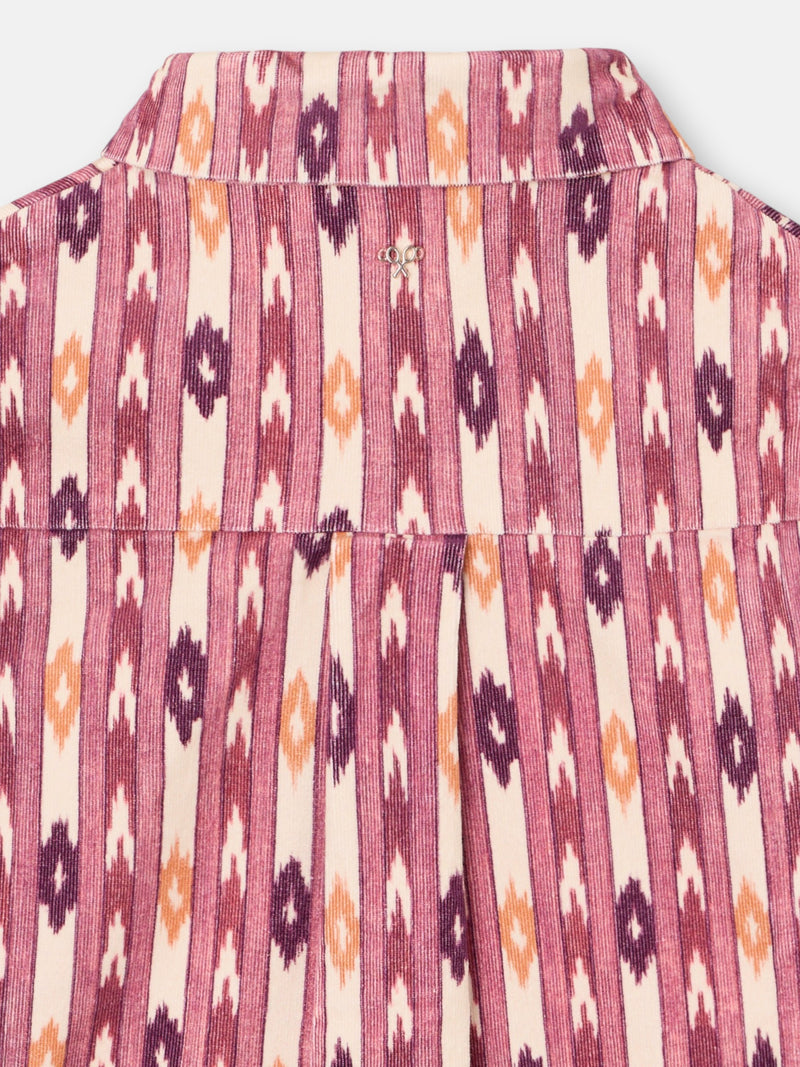 Camisa girl pana estampado ikat rosa