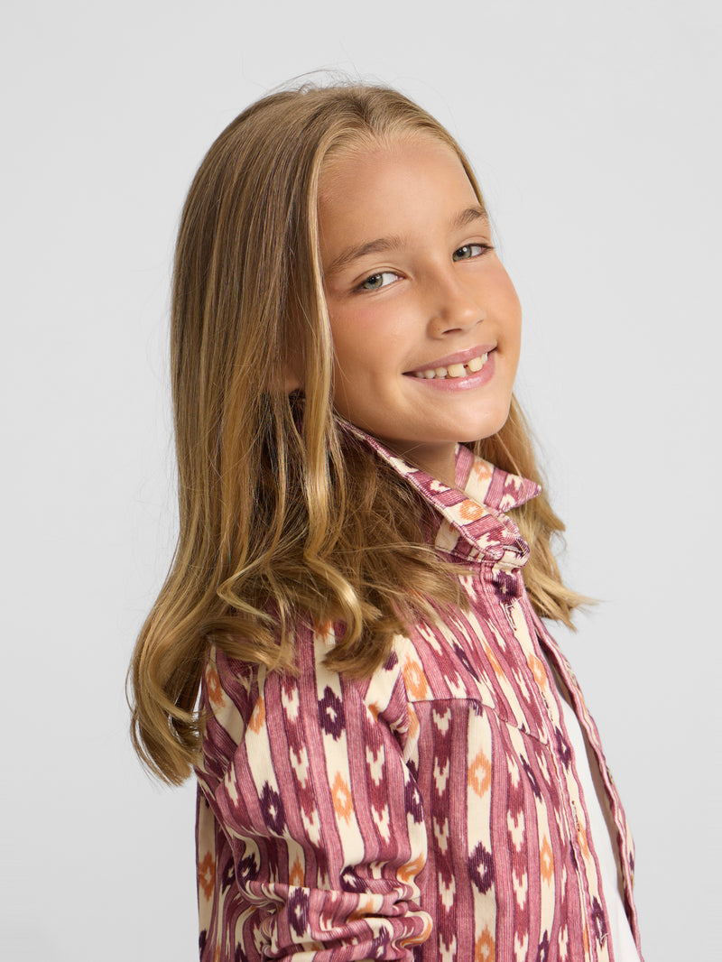 Camisa girl pana estampado ikat rosa