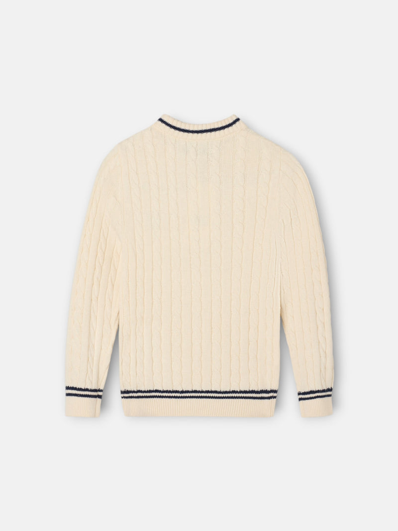 Pull fille collège blason écru