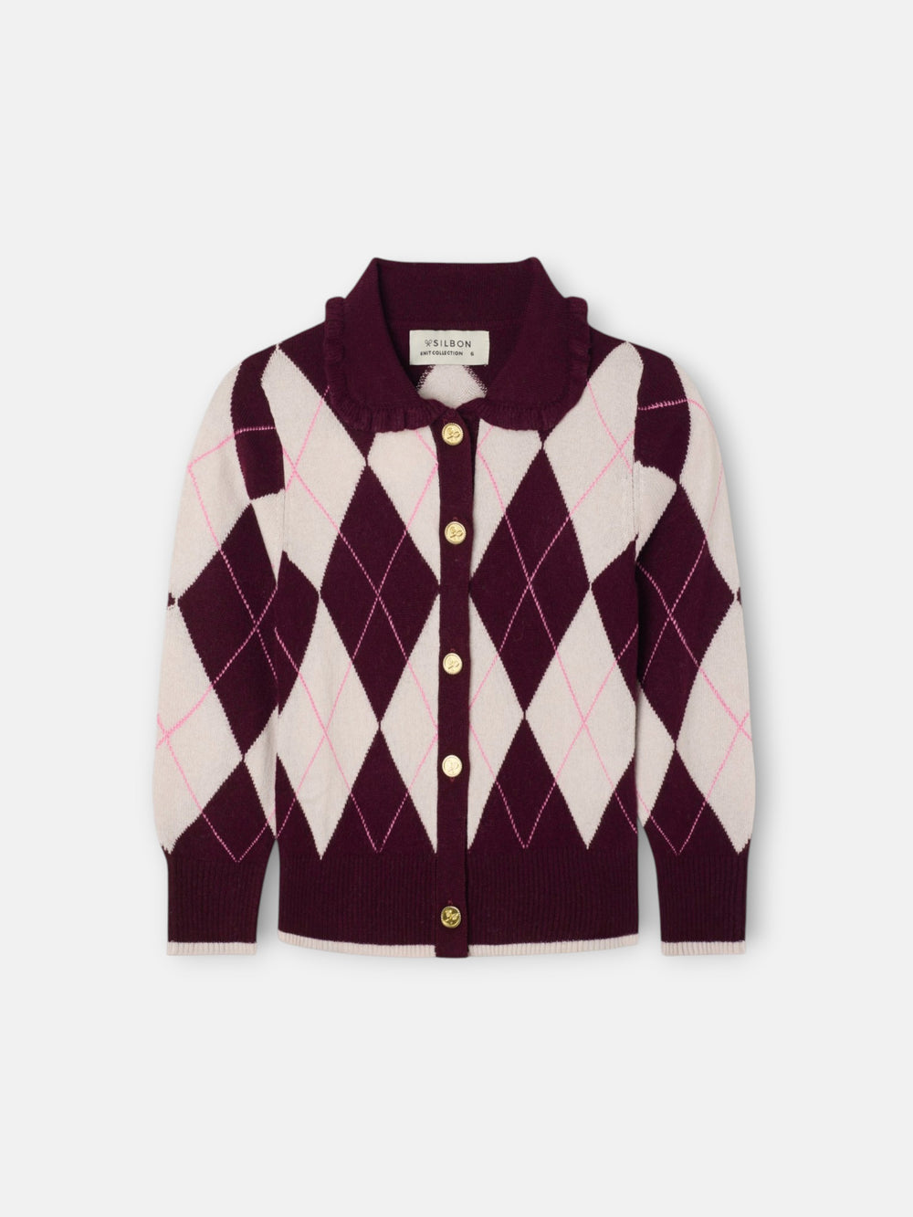 Cardigan girl burgundy diamonds