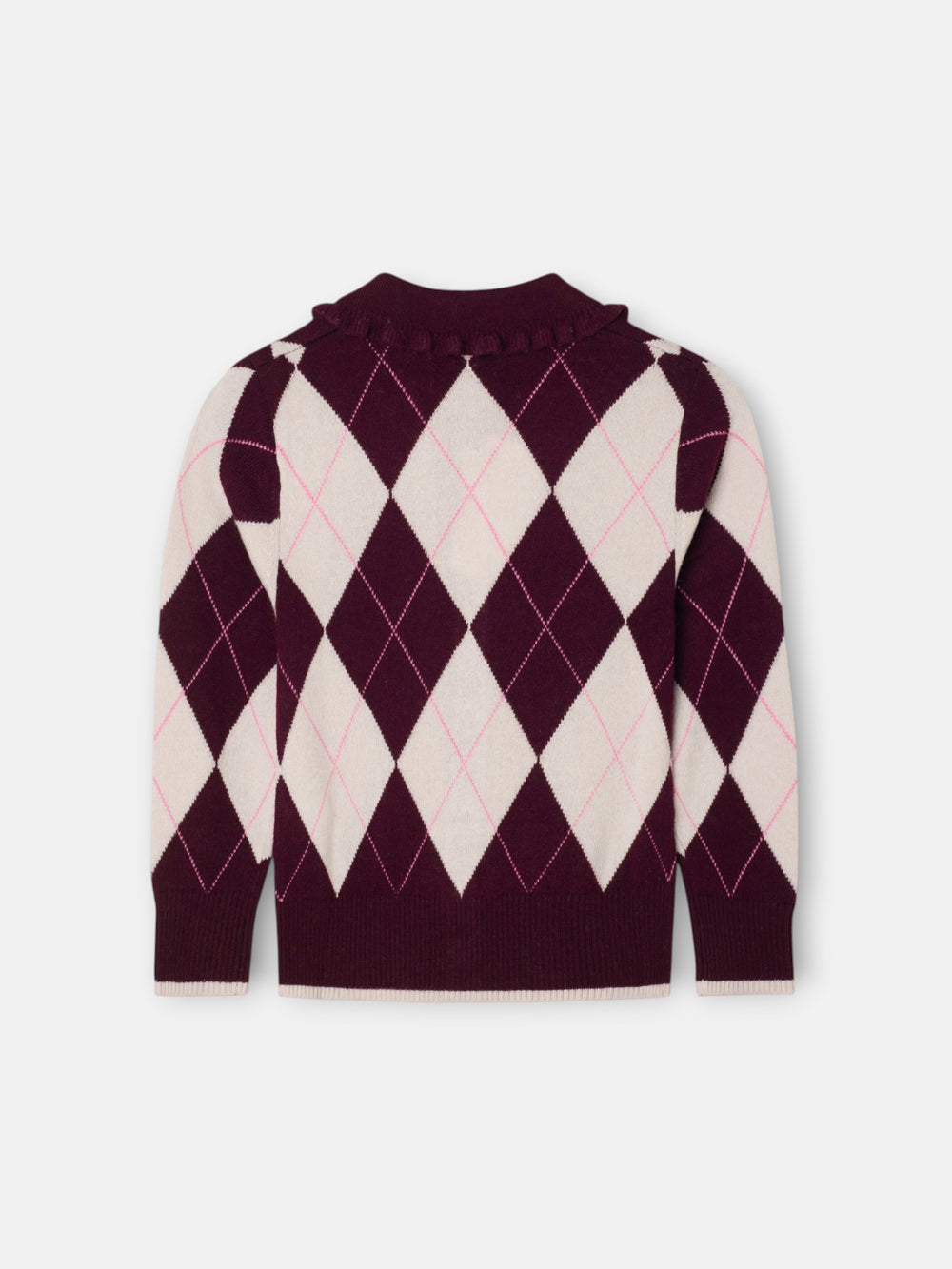 Cardigan girl burgundy diamonds