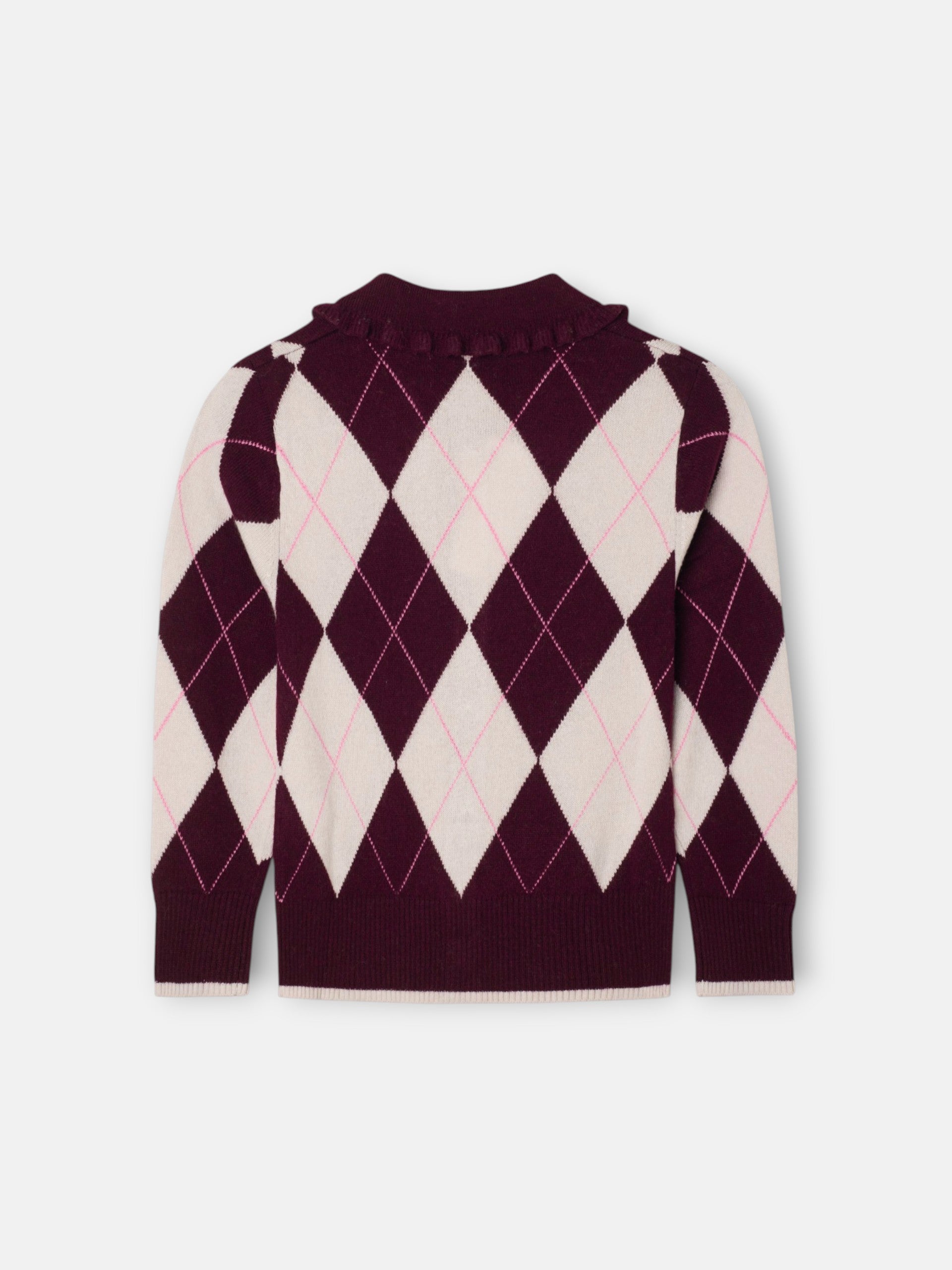 Cardigan girl rombos granate