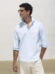 Polera sport oxford rayas multicolor azul verde