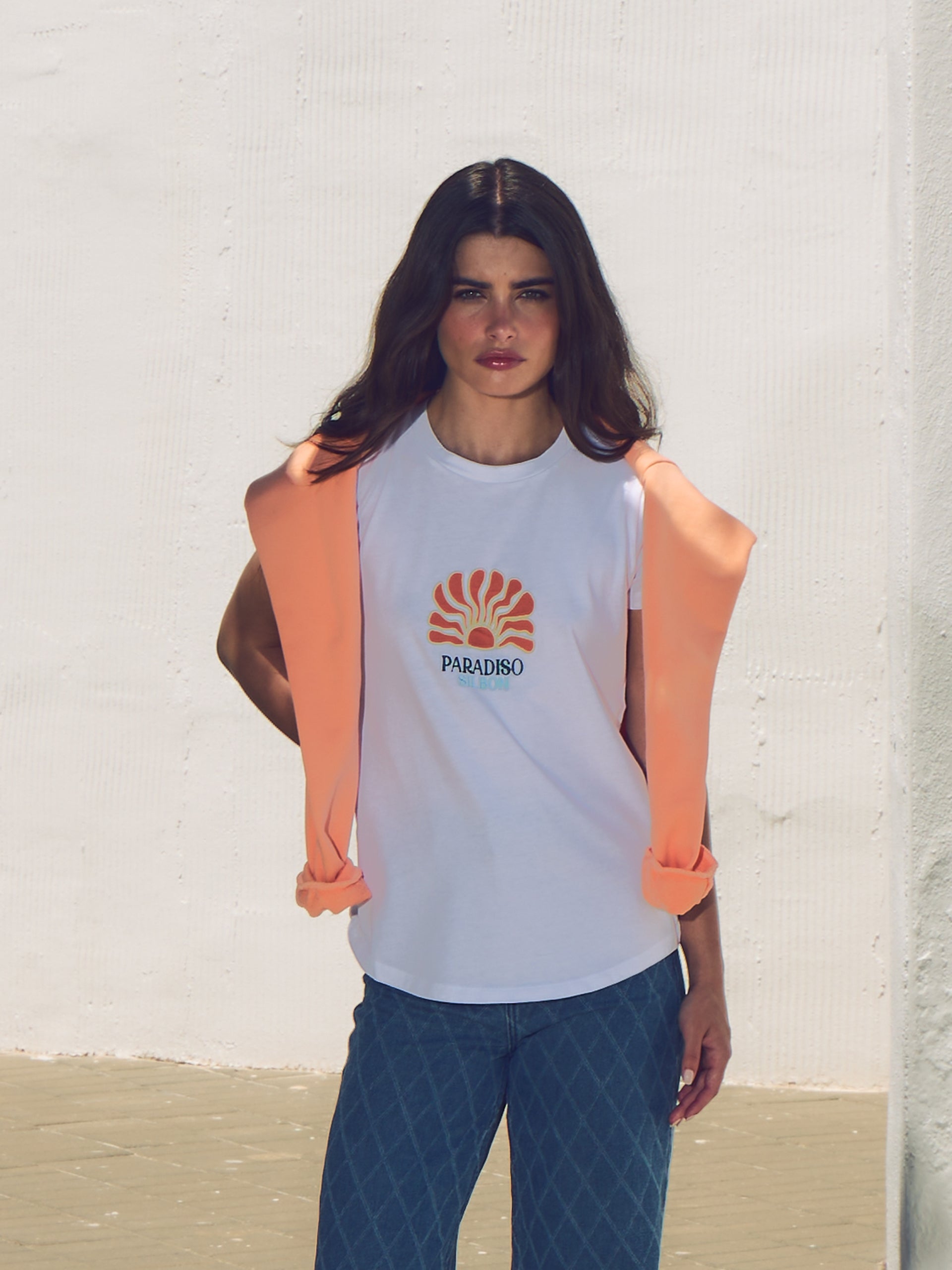 T-shirt mulher paradiso branca