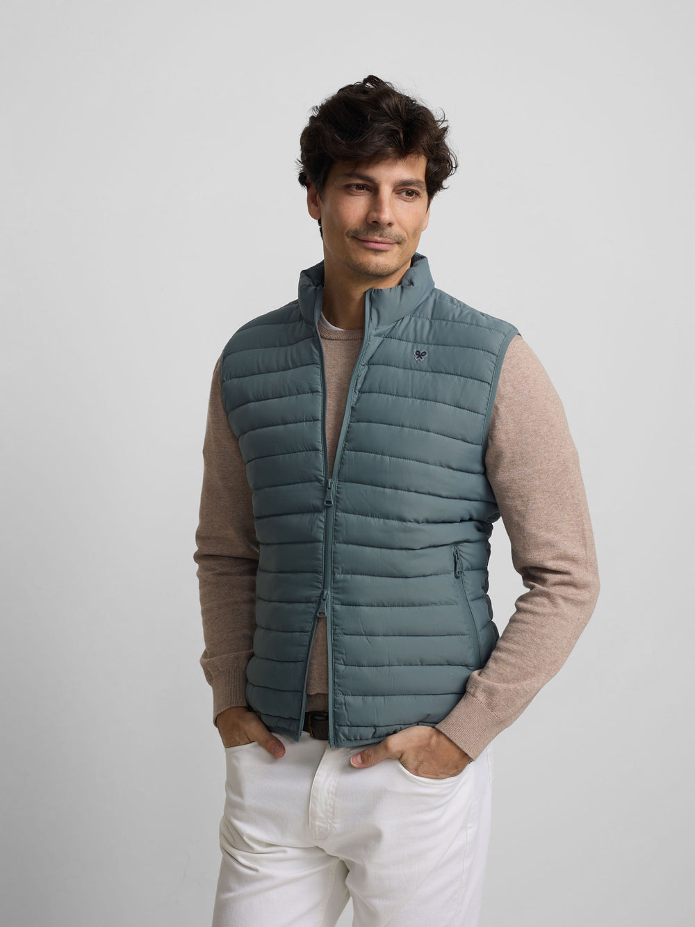 Chaleco padded verde oscuro