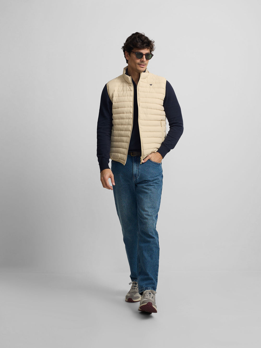 Chaleco padded beige claro