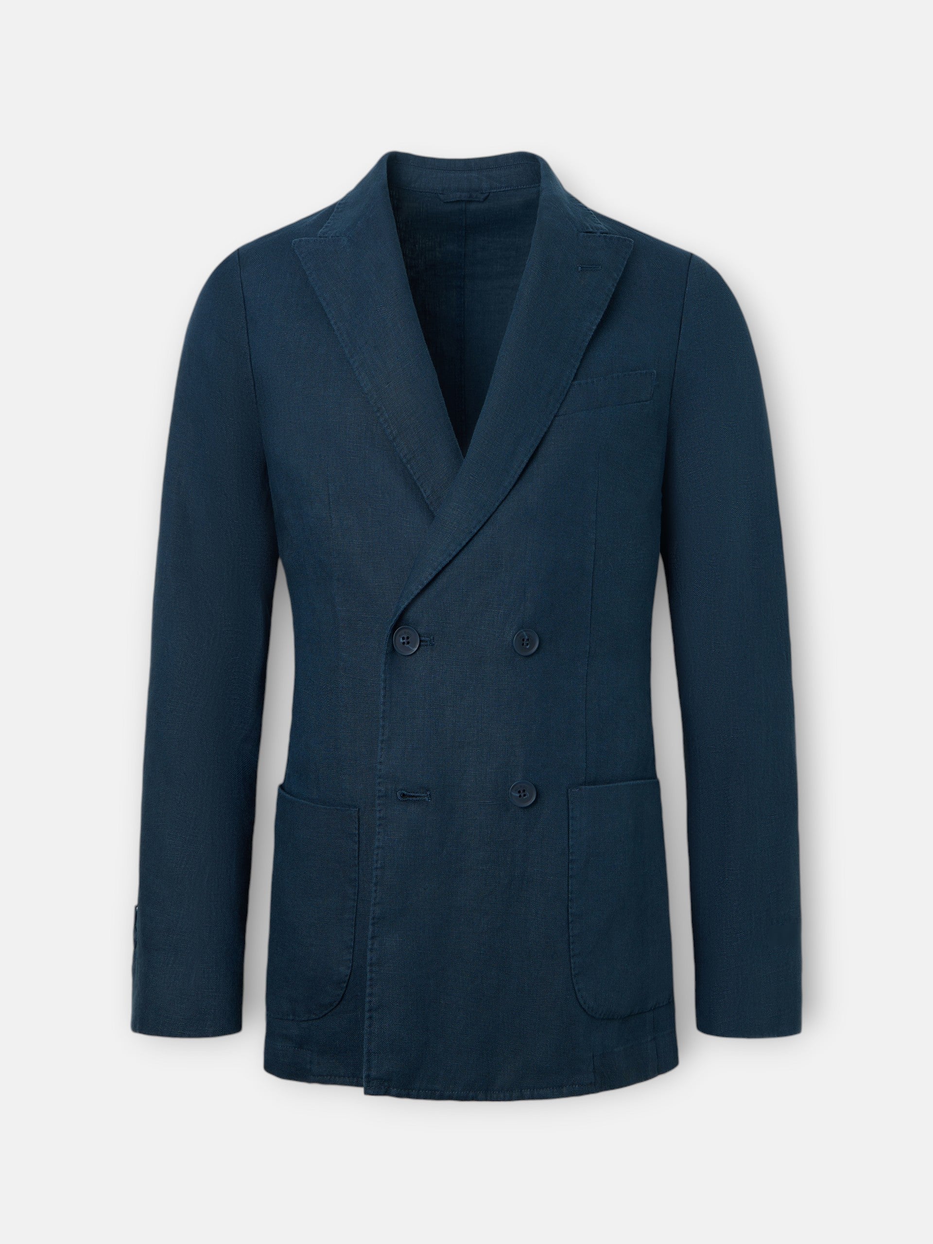 Navy blue comfort double-breasted blazer