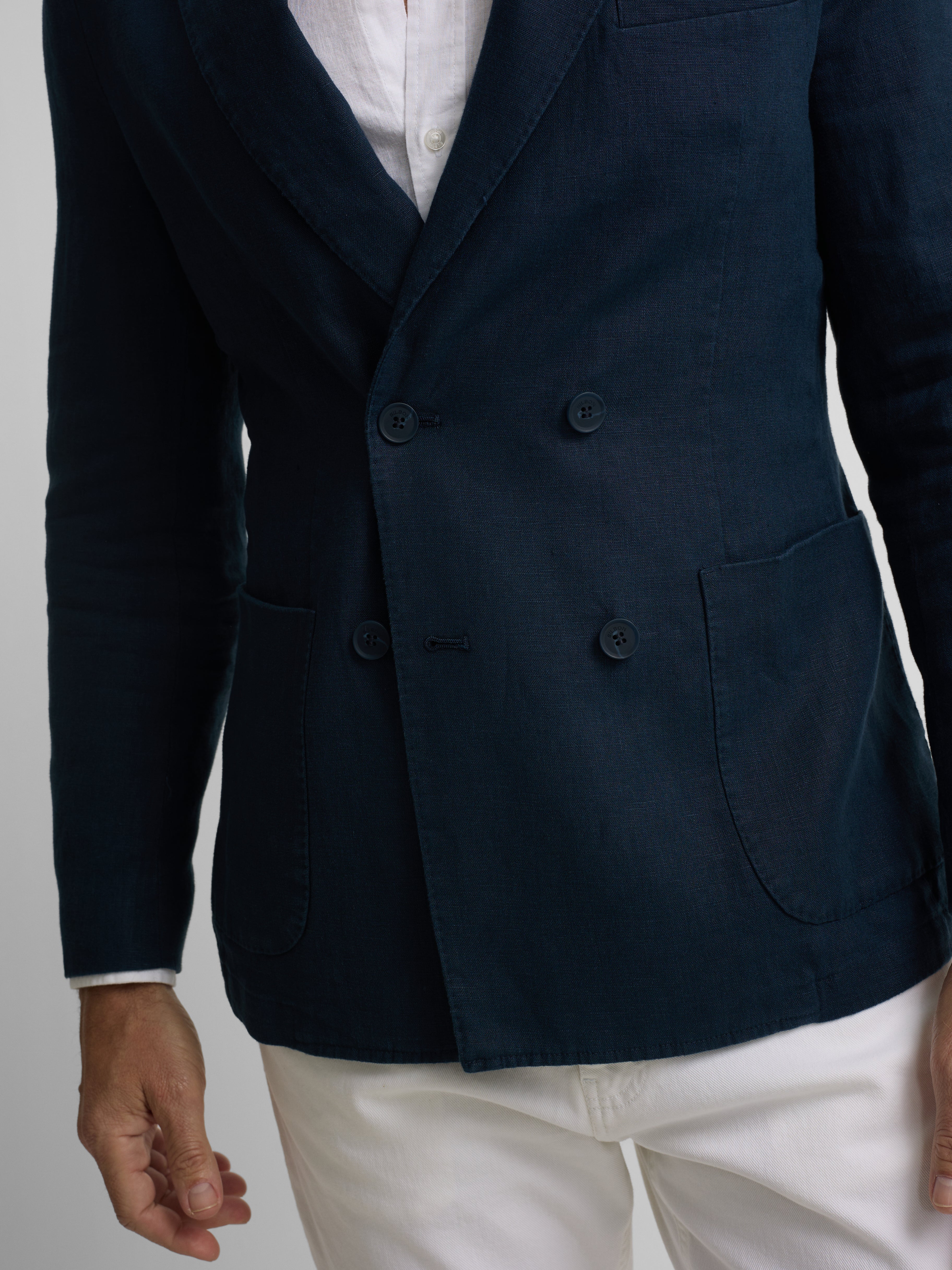 Navy blue comfort double-breasted blazer