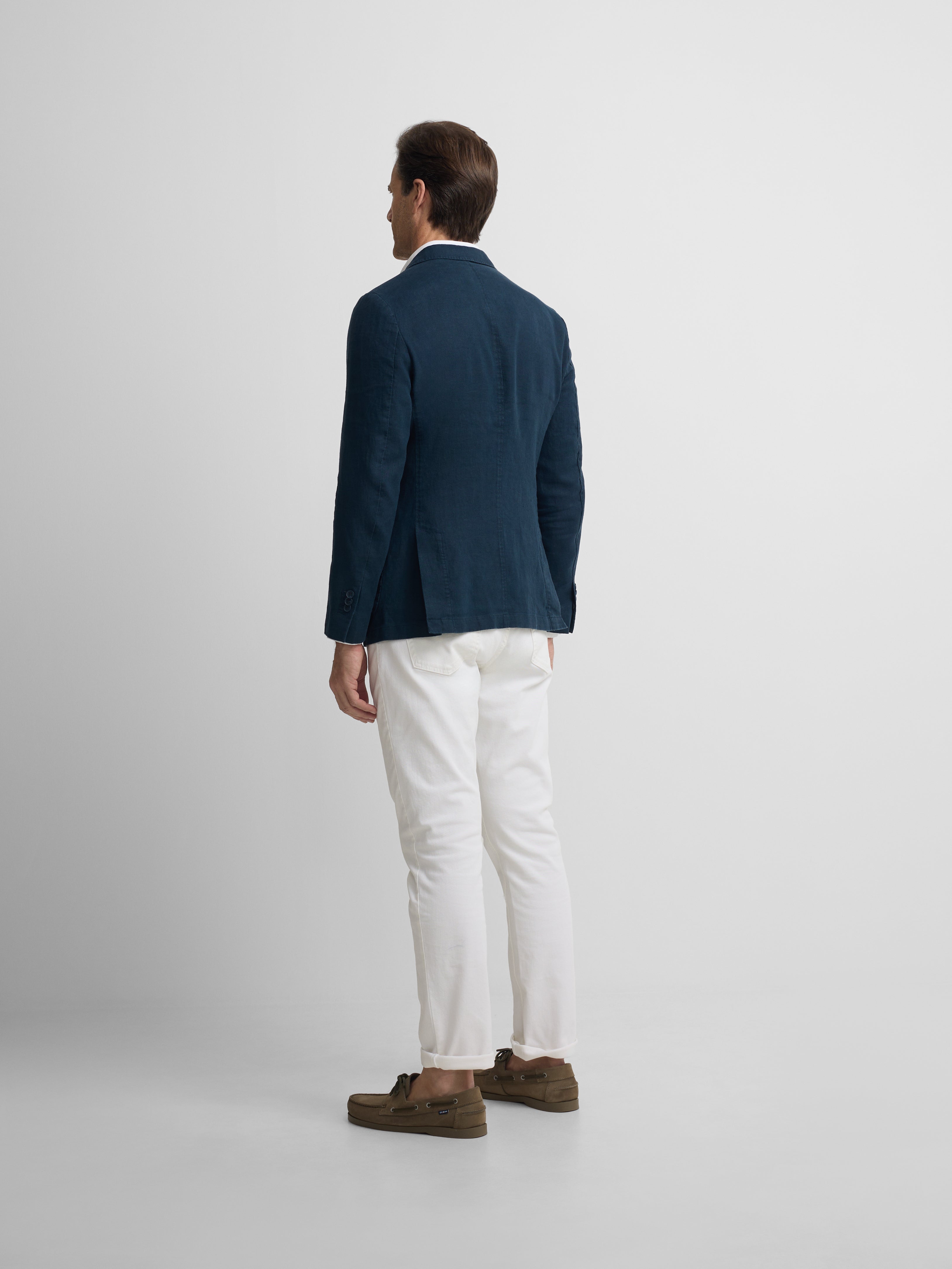 Navy blue comfort double-breasted blazer