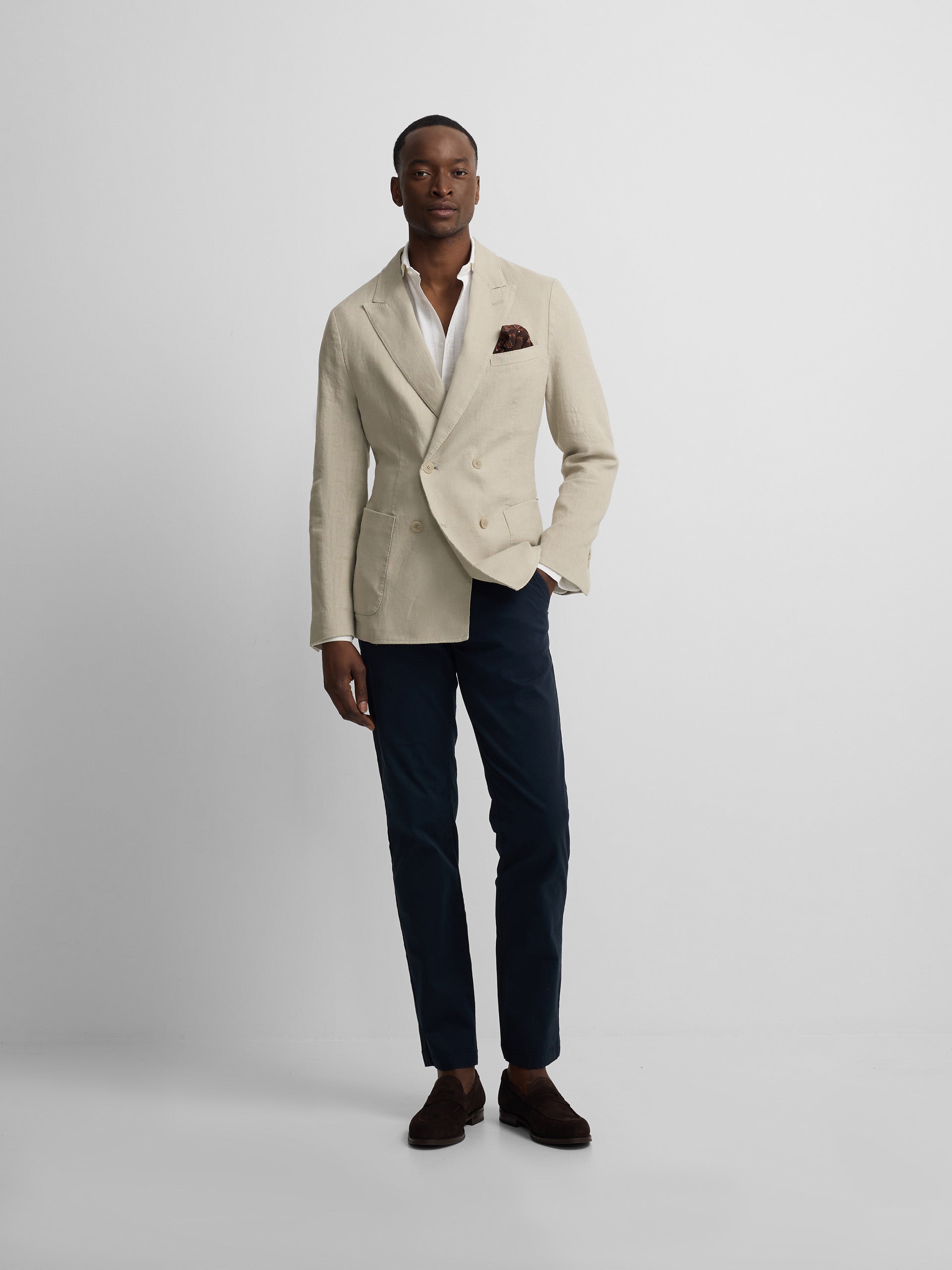Blazer cruzado comfort bege