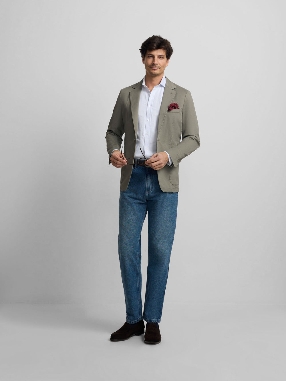 Veste décontractée vert gris