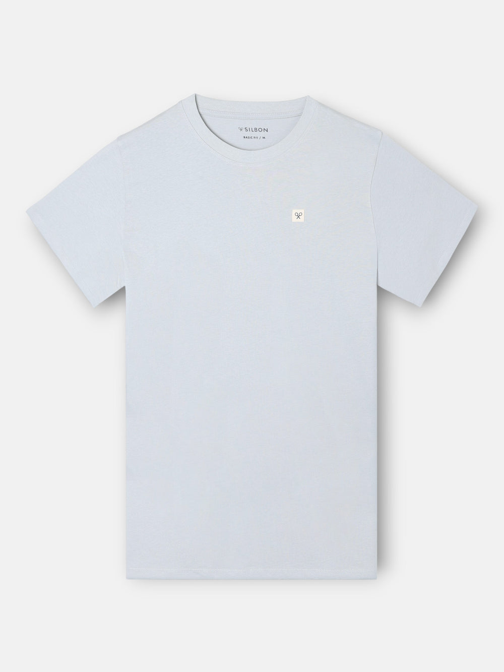 Camiseta lisa minilogo parche azul claro