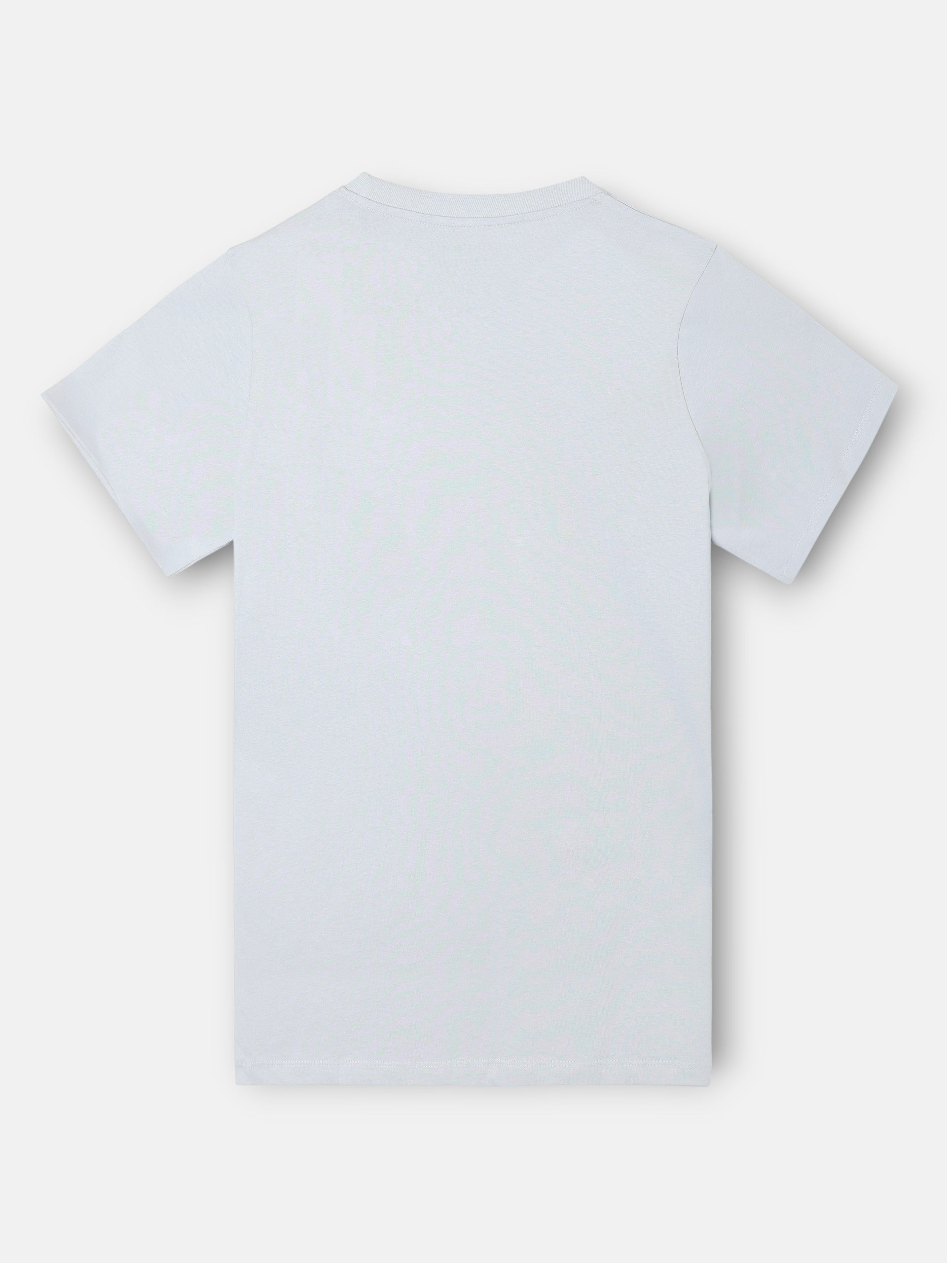 Plain T-shirt with light blue mini logo patch