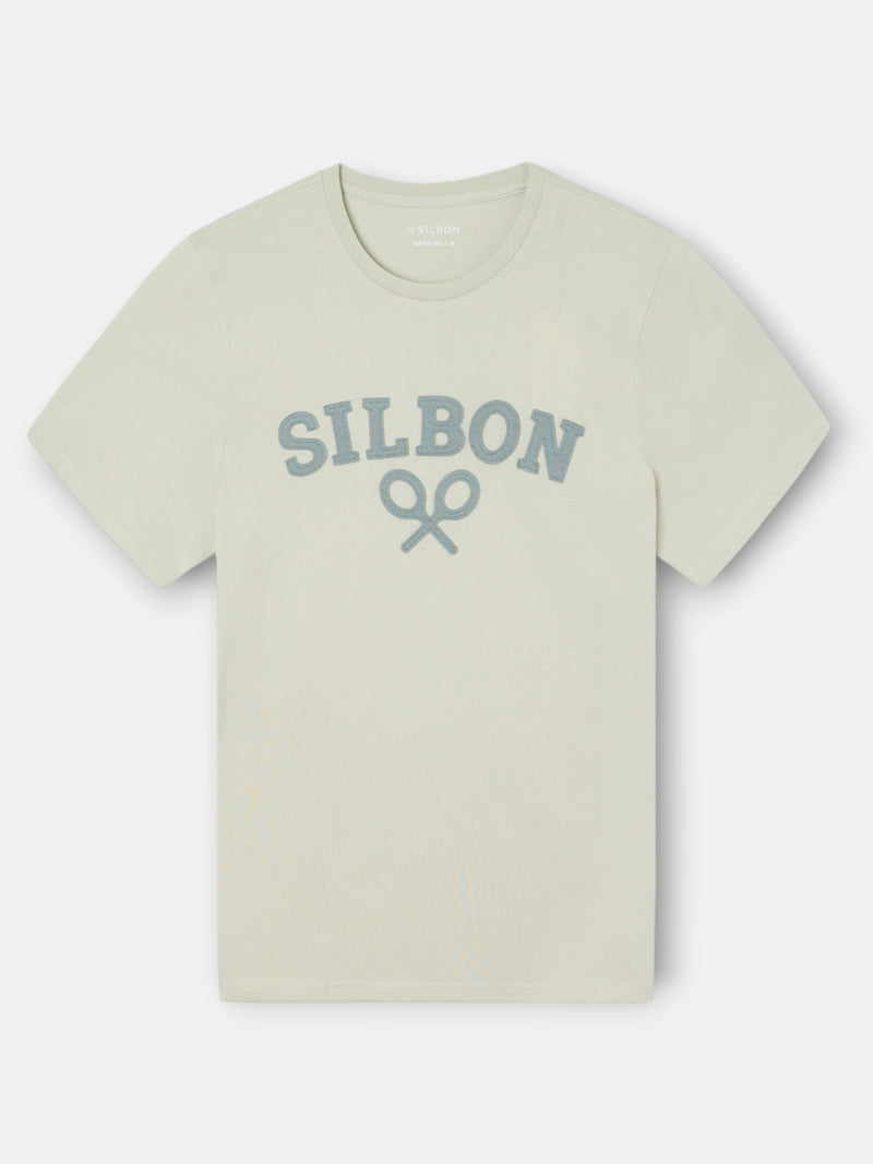 Light green half racket t-shirt