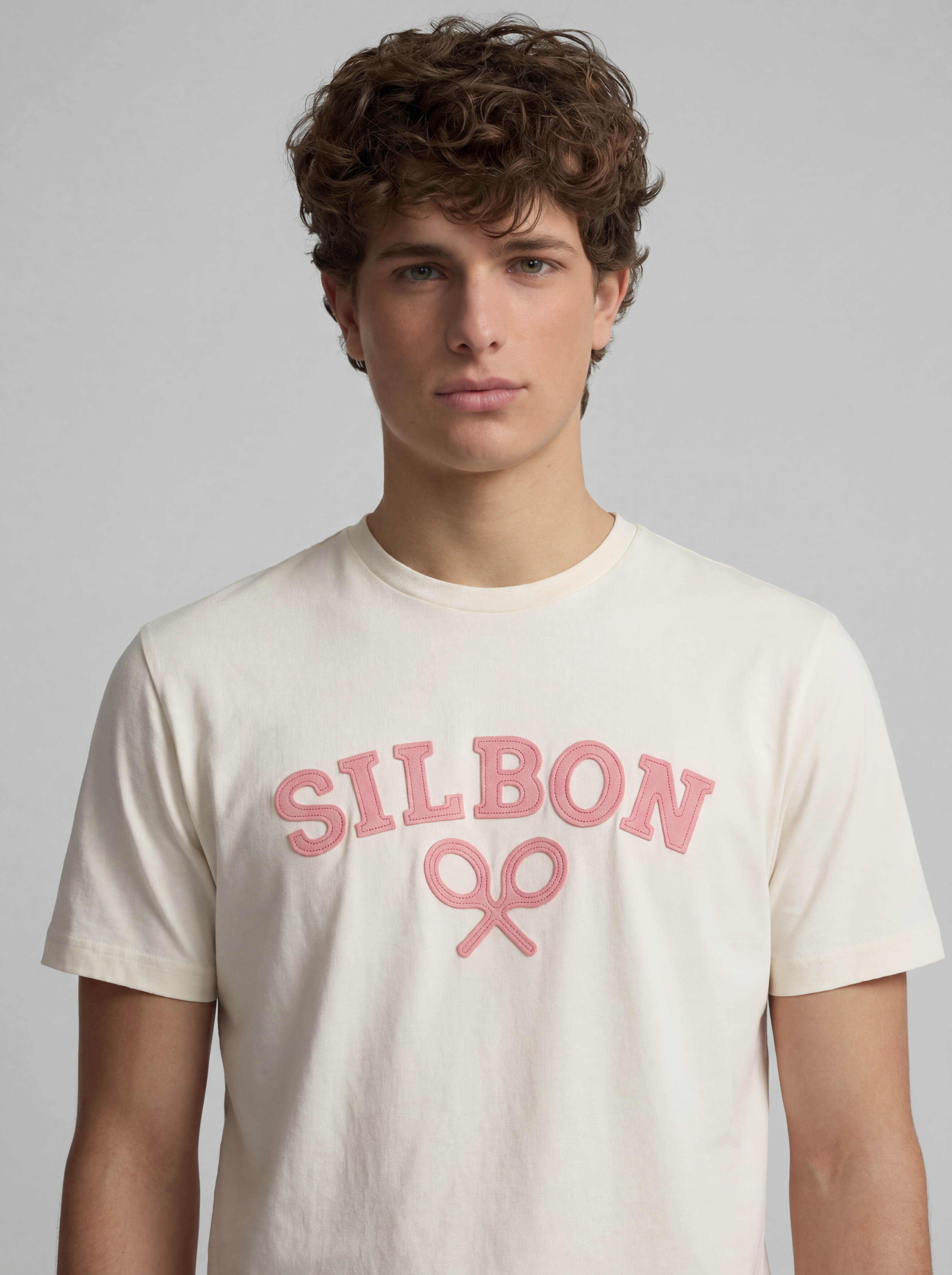 T-shirt raquette demi-crème