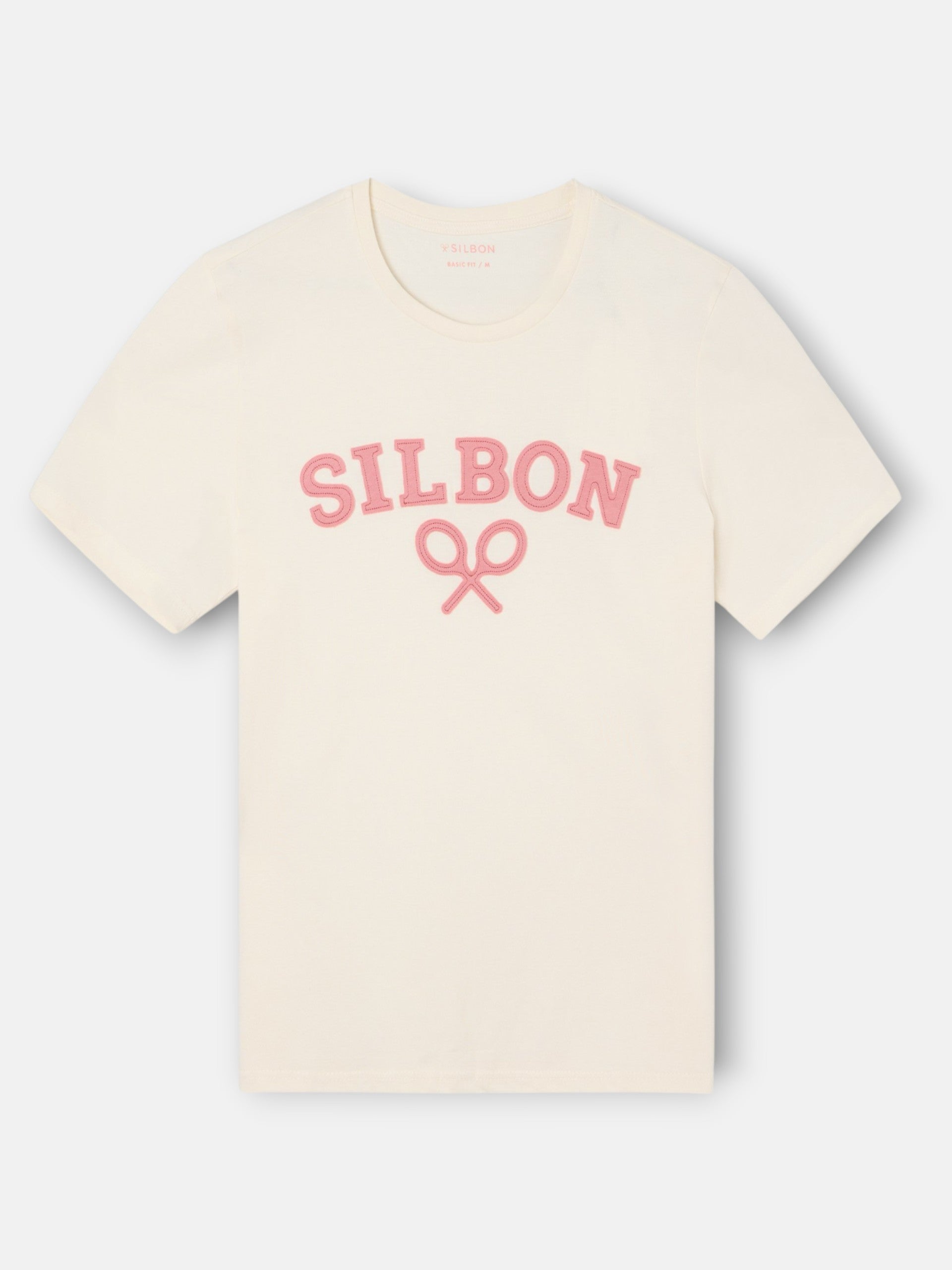 T-shirt raquette demi-crème