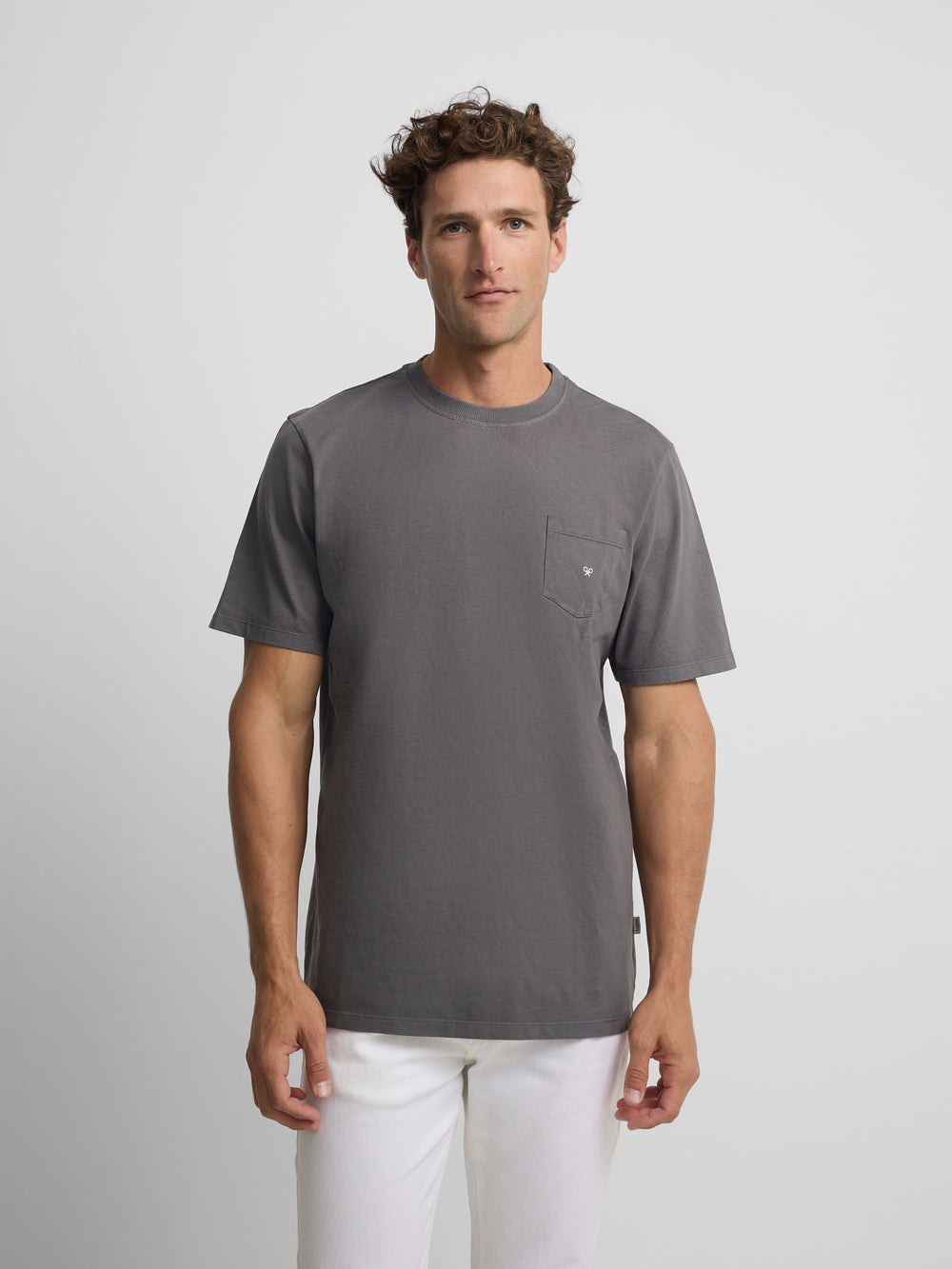 Camiseta clasica bolsillo minilogo gris