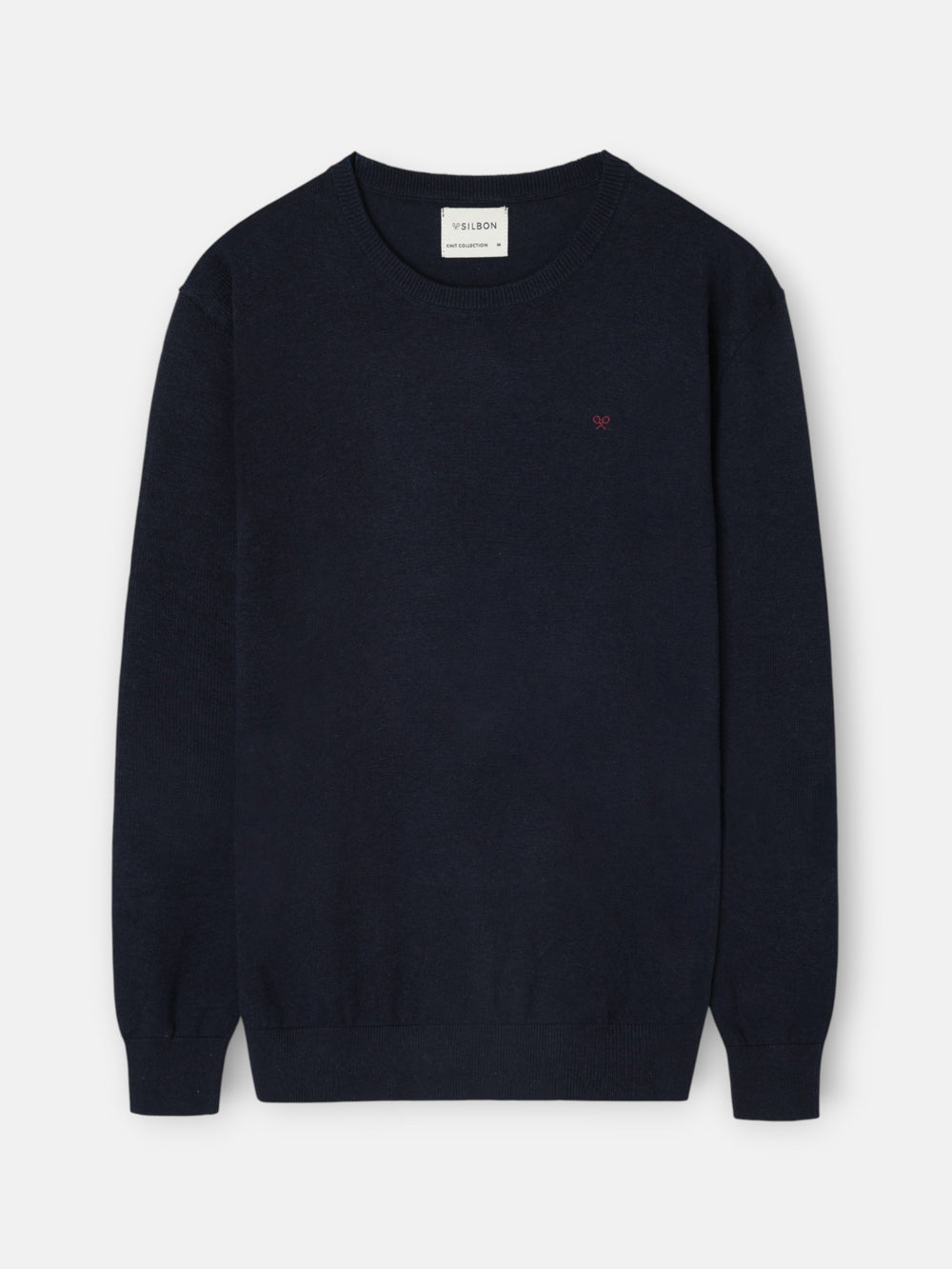 Plain navy blue crew neck sweater