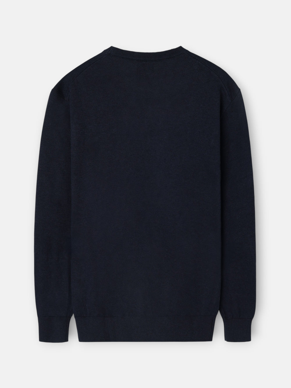 Plain navy blue crew neck sweater