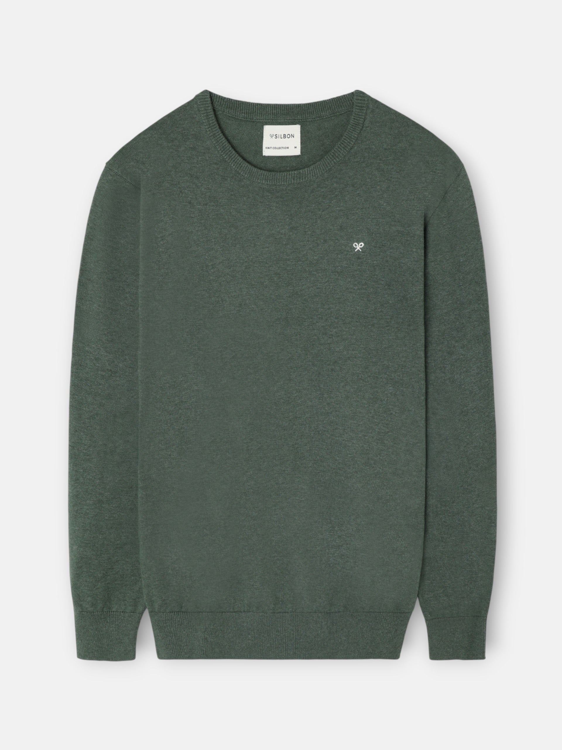 Plain green crew neck sweater