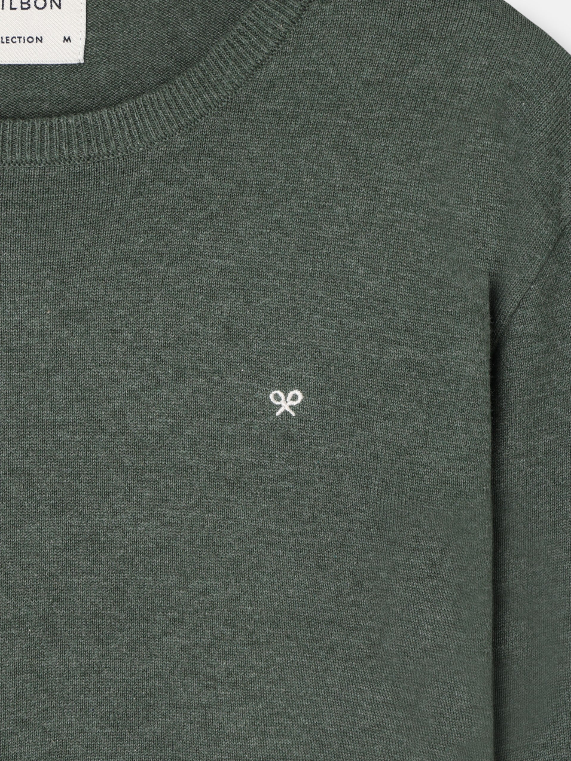 Plain green crew neck sweater