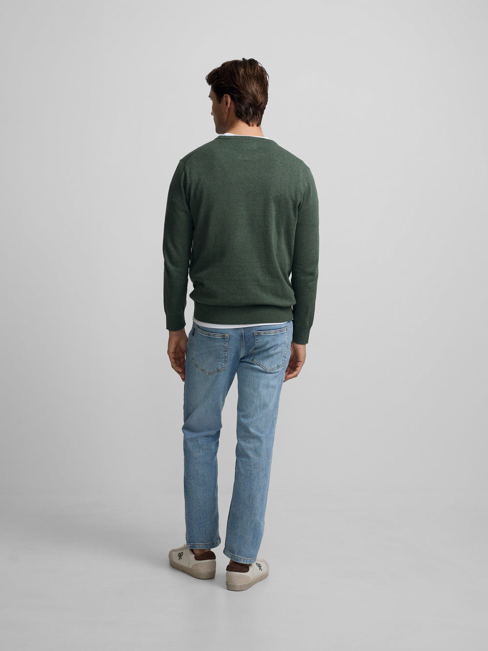 Plain green crew neck sweater