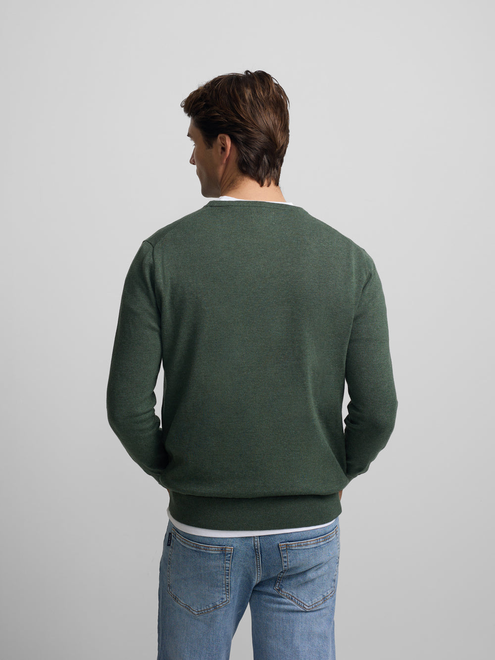 Plain green crew neck sweater