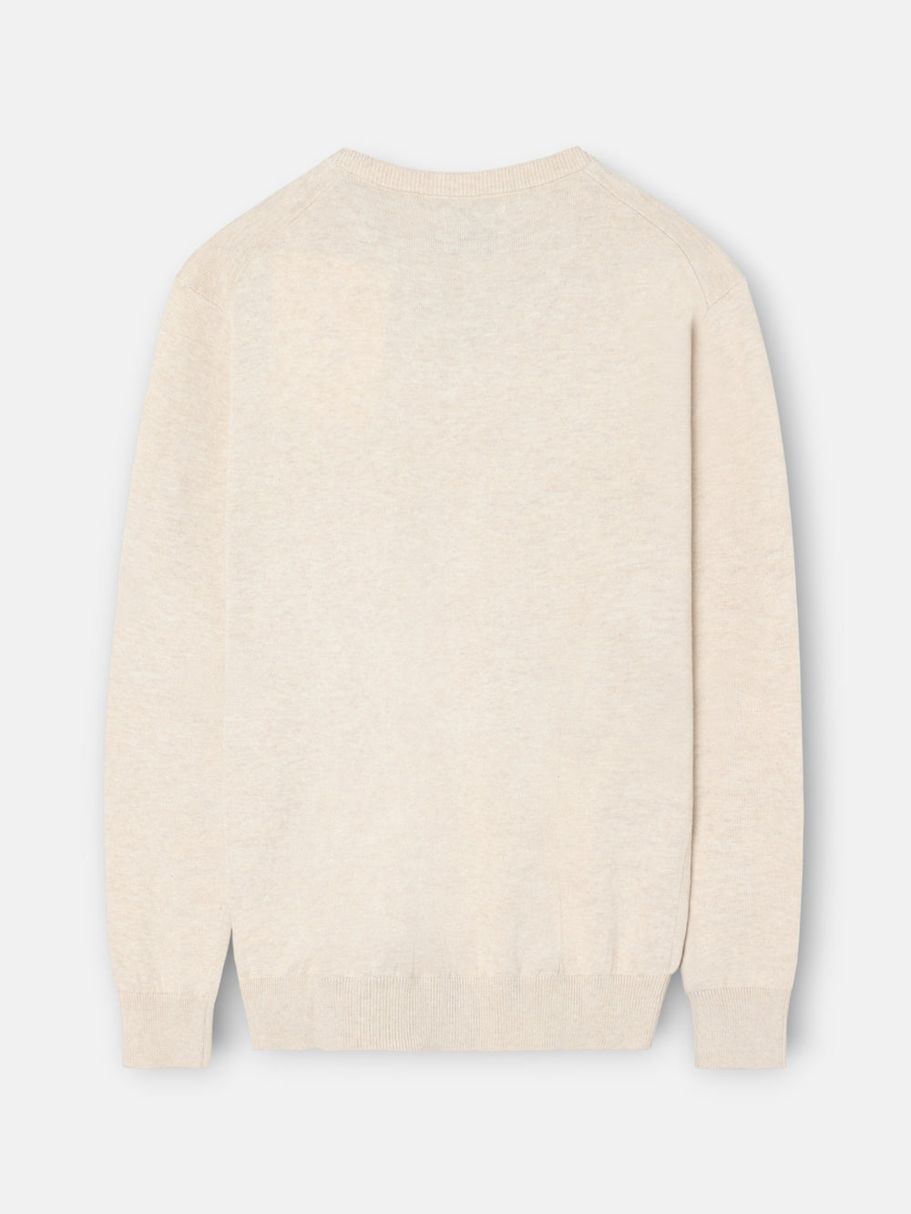 Jersey liso cuello pico crema