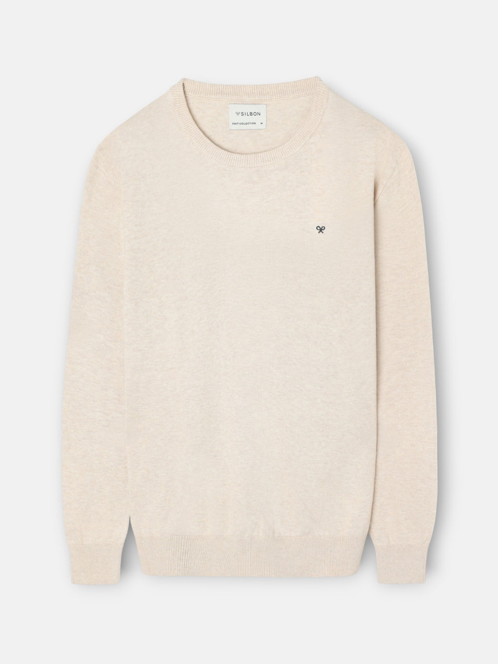 Plain cream crew neck sweater