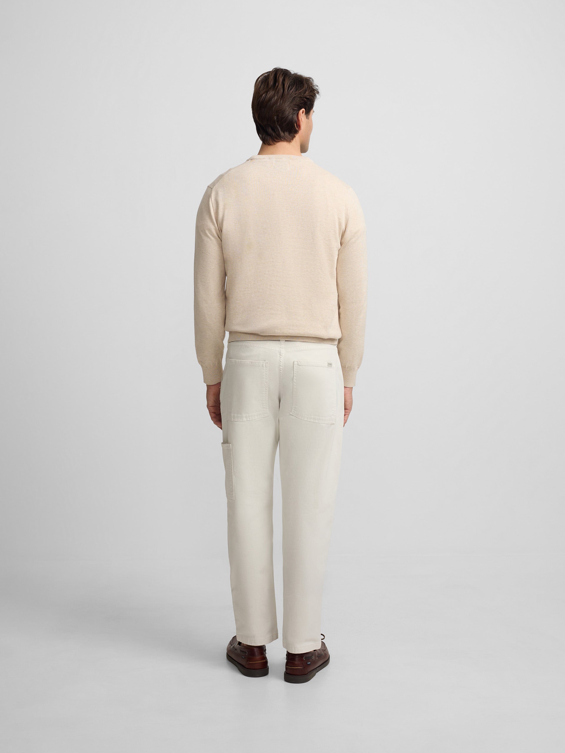 Plain cream crew neck sweater