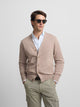 Cardigan bege médio com botões