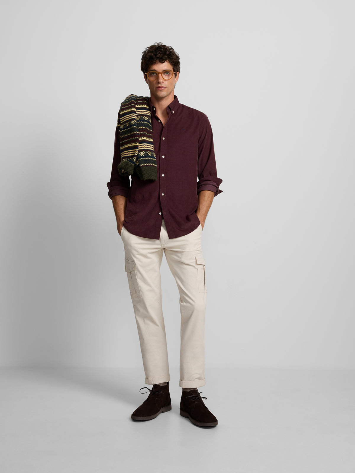 Stone cargo sport trousers