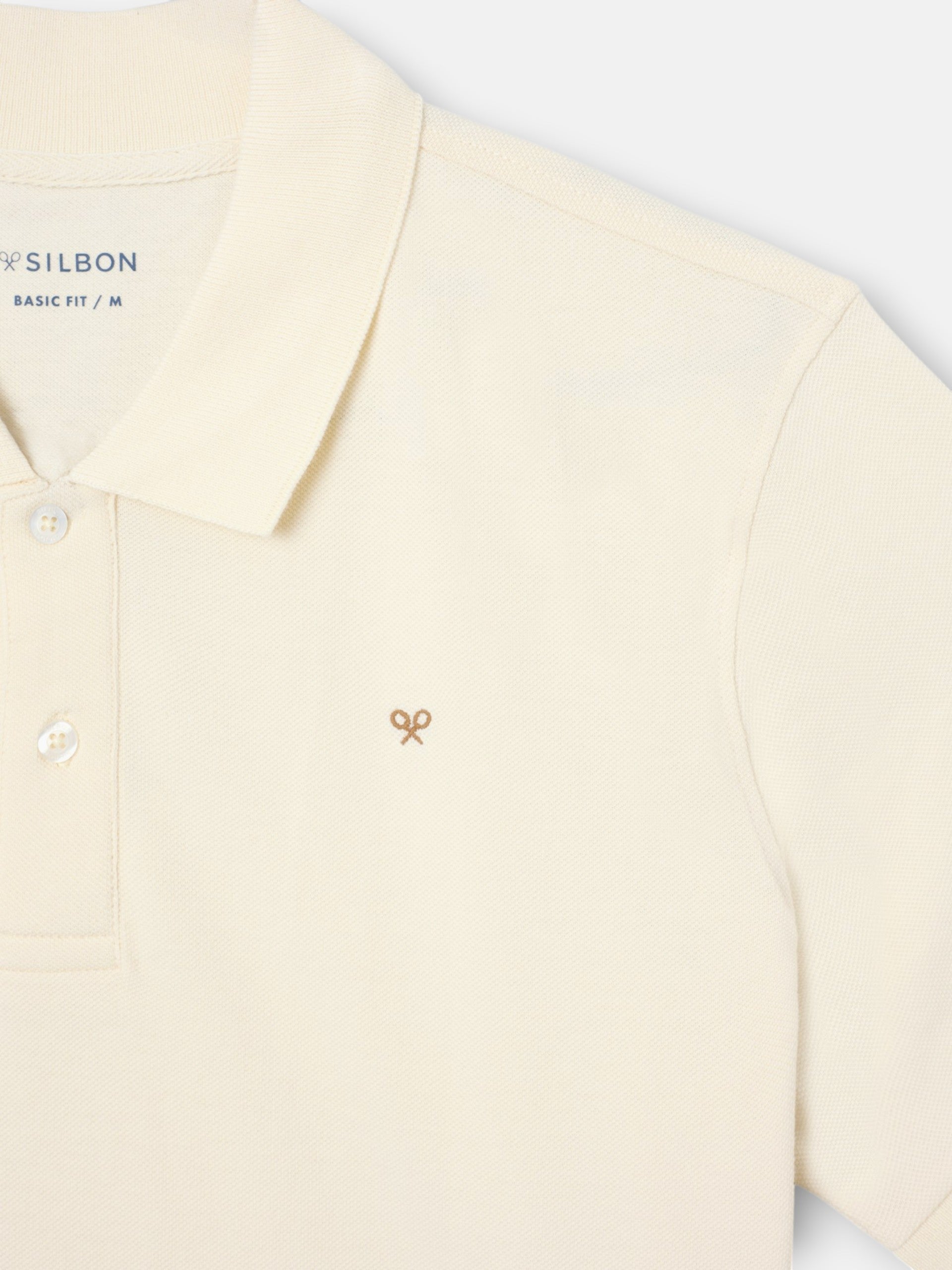 Polo clasico liso crema