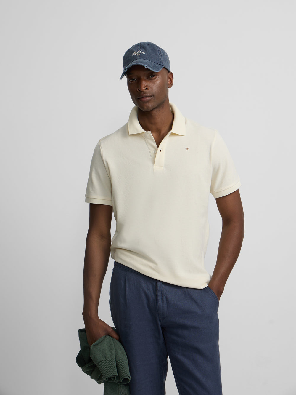 Polo clasico liso crema