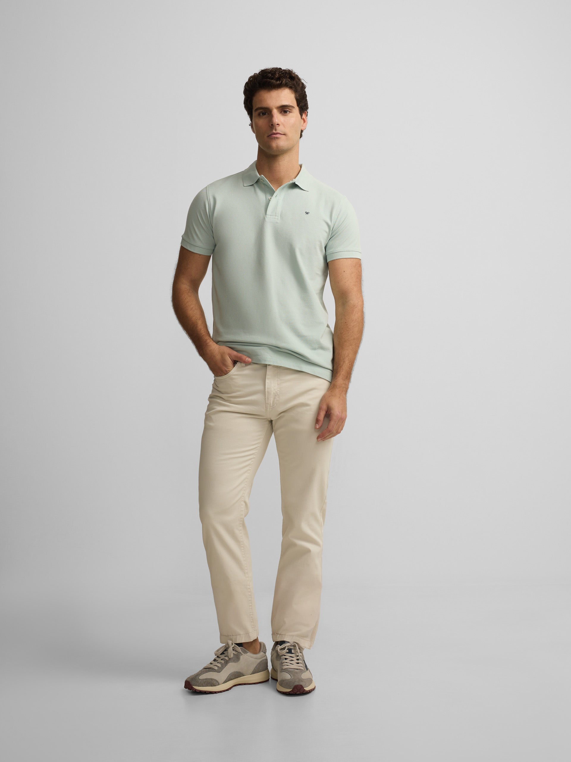 Classic plain light blue polo