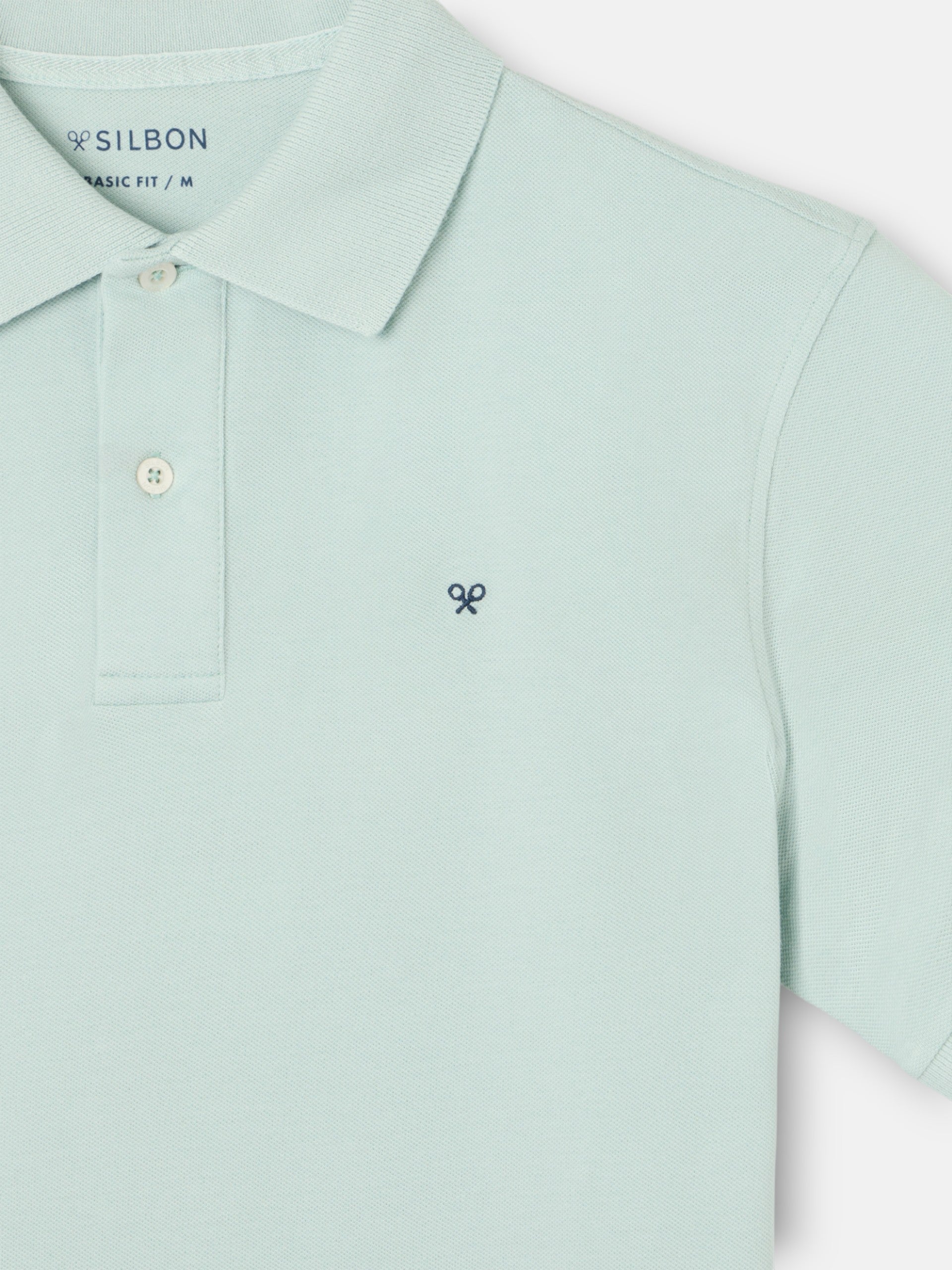 Classic plain light blue polo