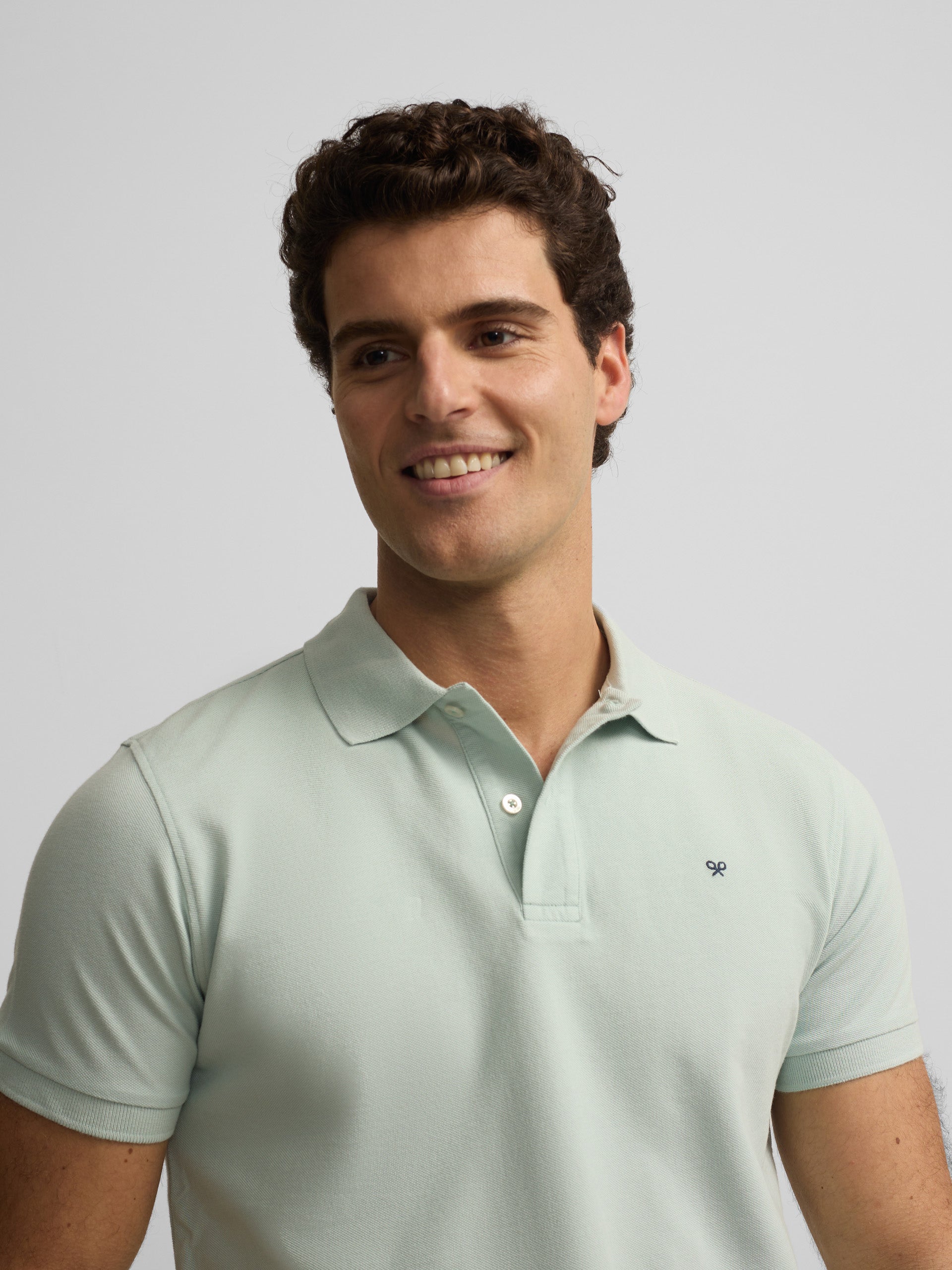 Classic plain light blue polo