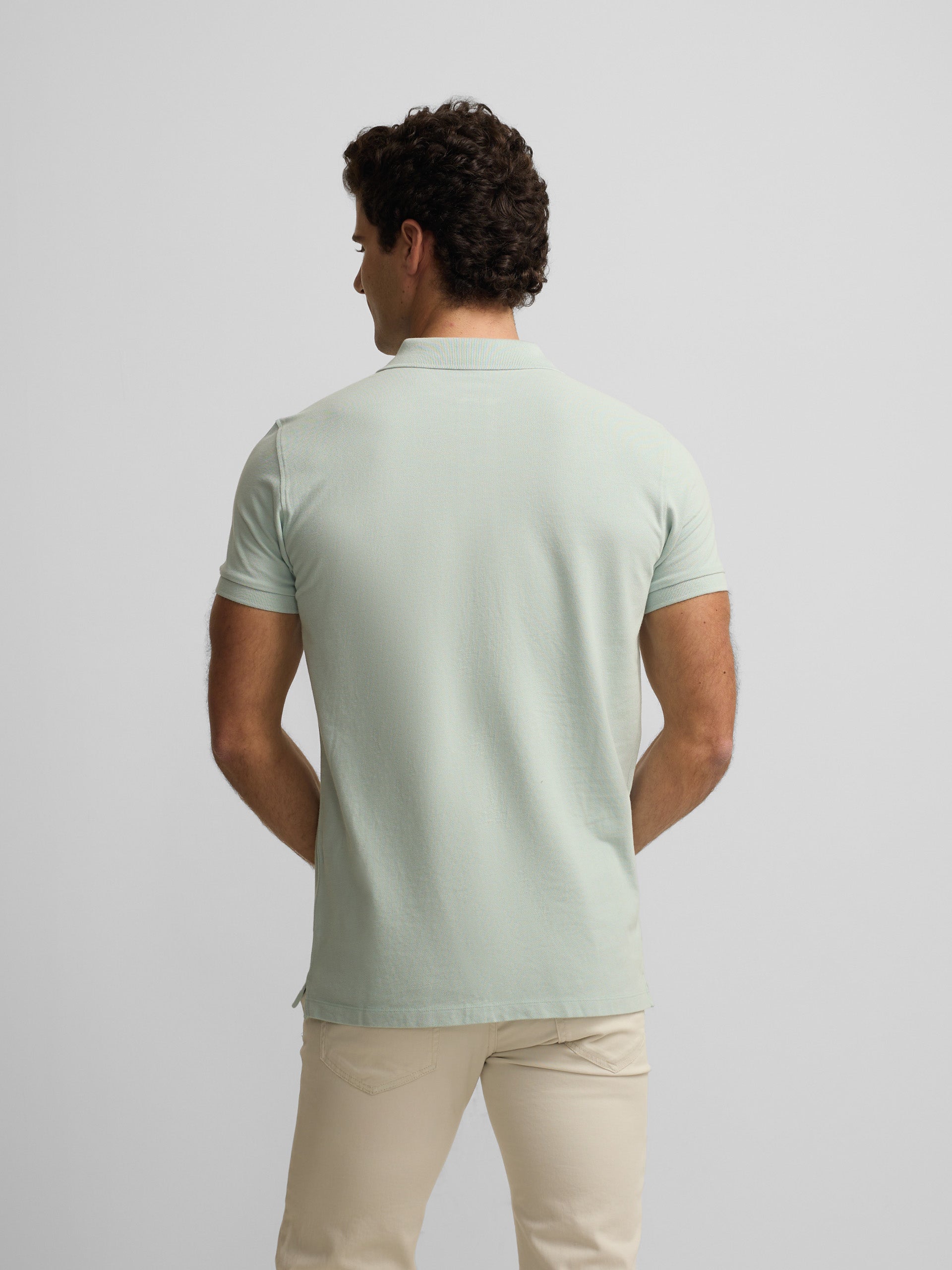 Classic plain light blue polo