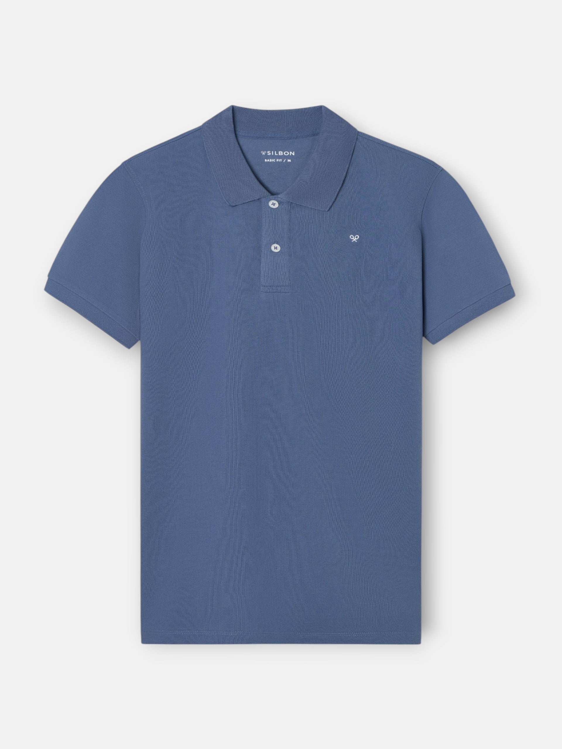 Classic plain indigo blue polo