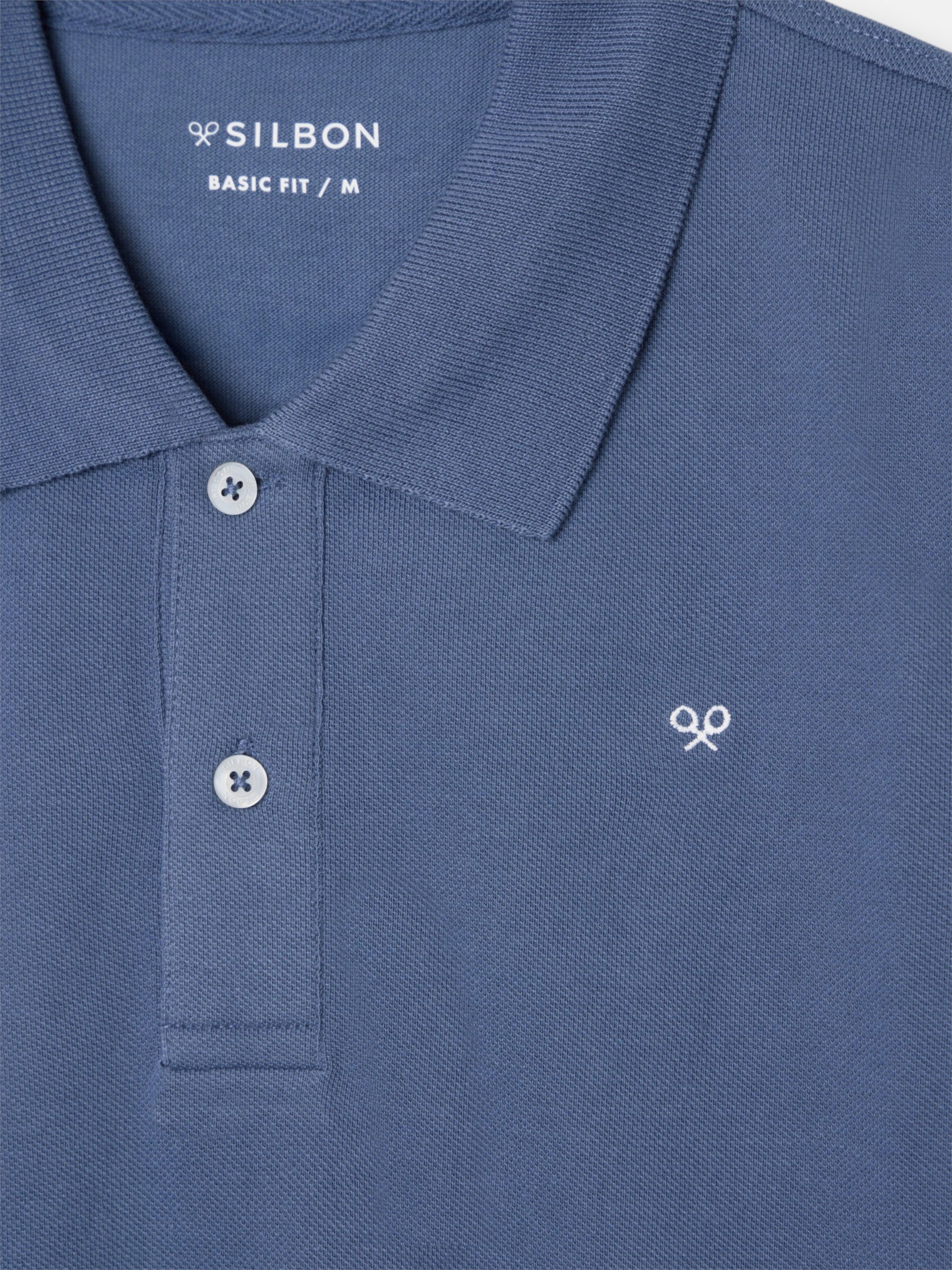 Classic plain indigo blue polo