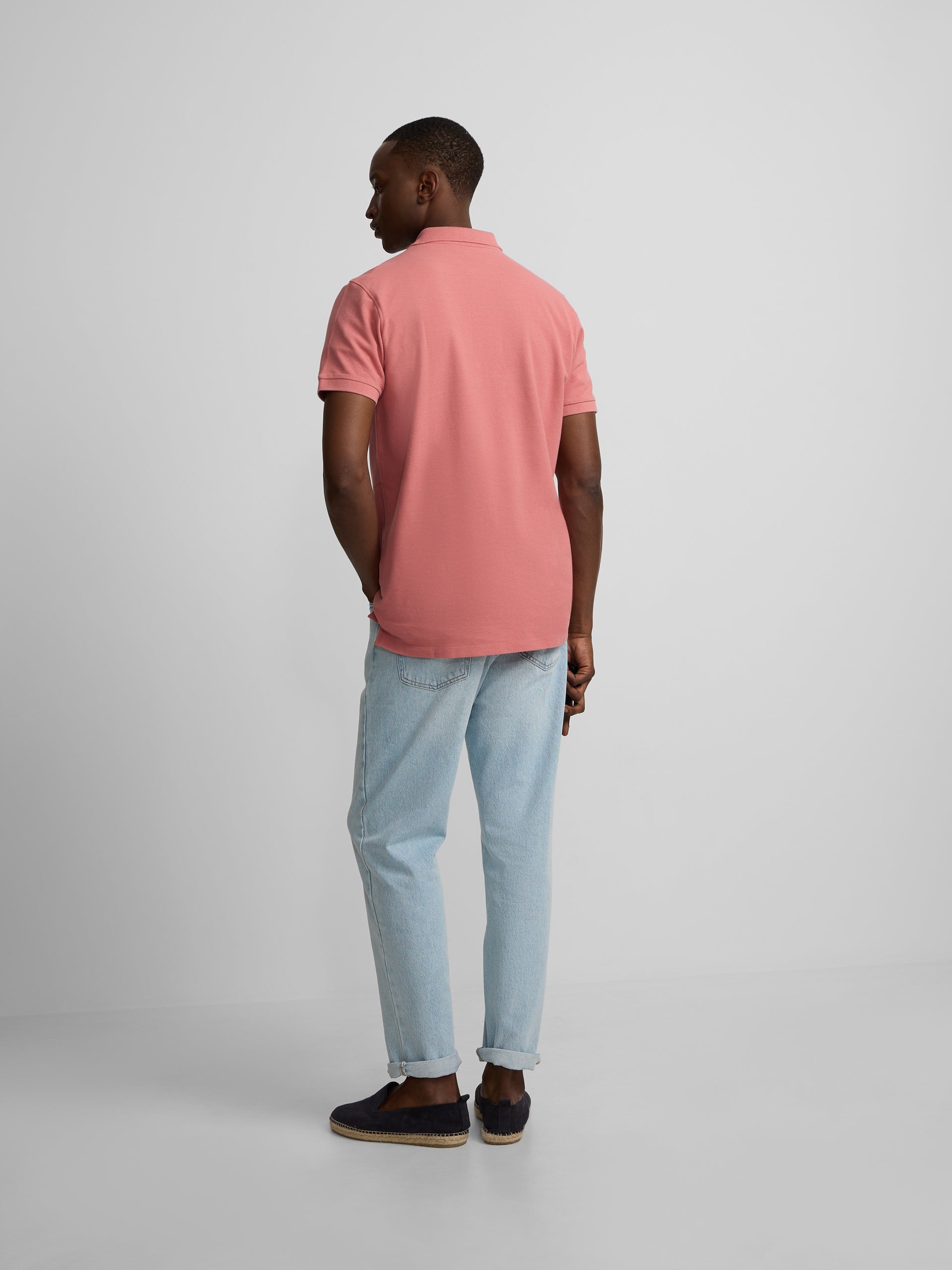 Polo clasico liso coral