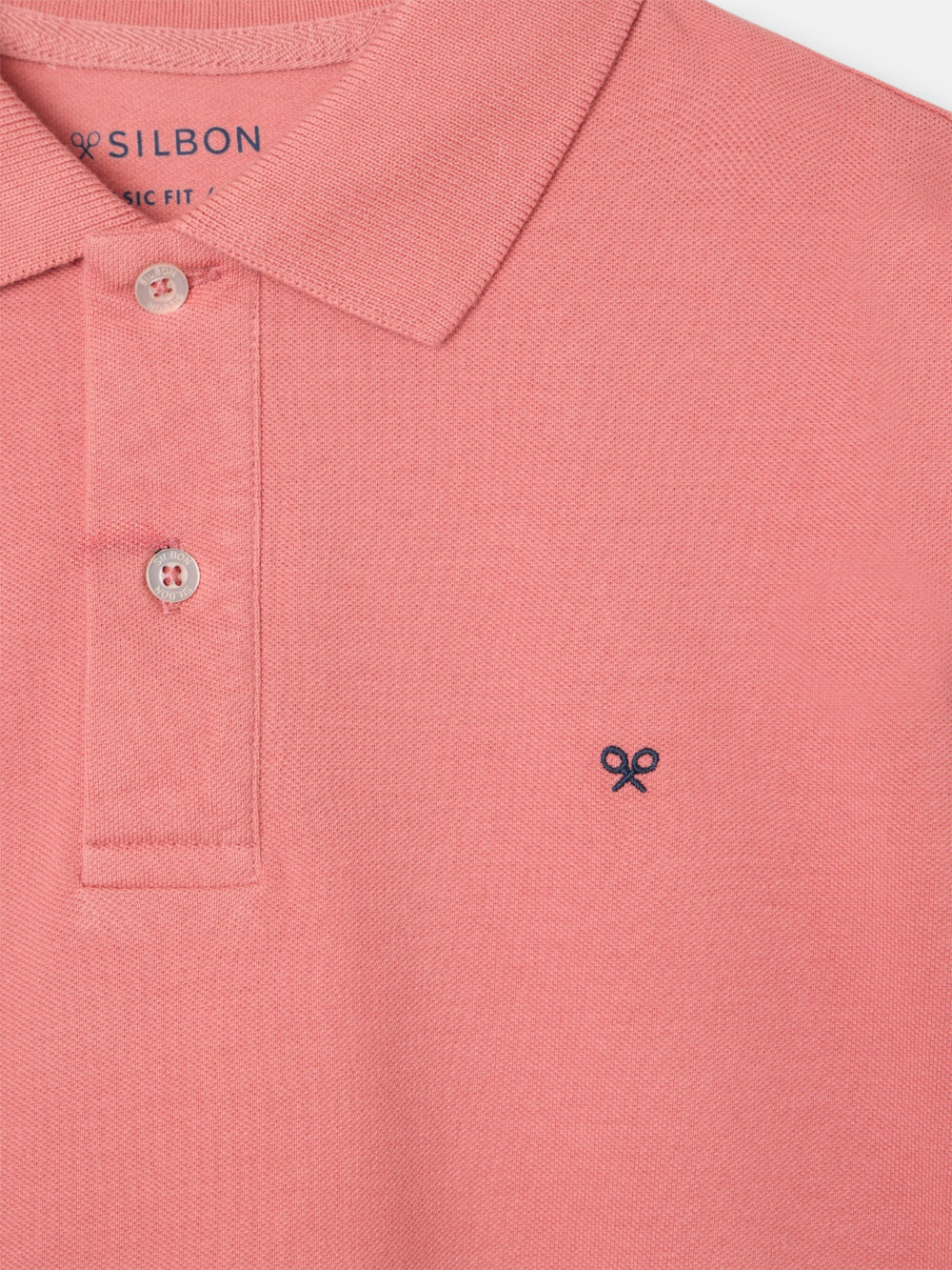 Polo clássico liso coral