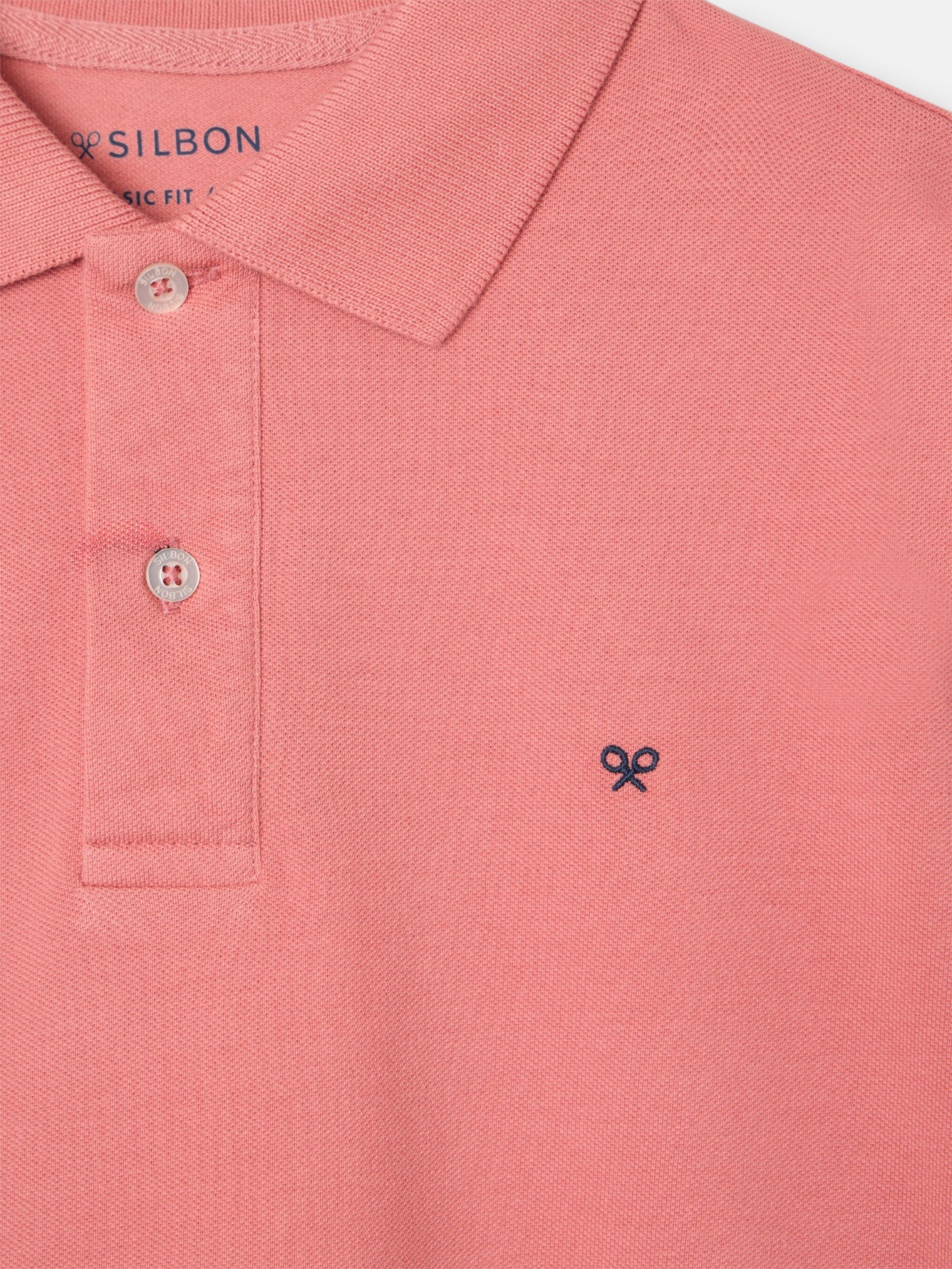 Polo clasico liso coral