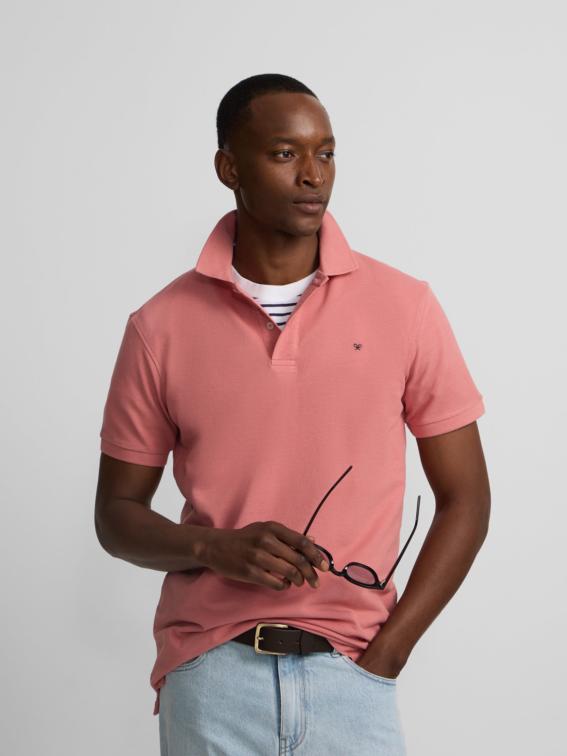 Polo clasico liso coral