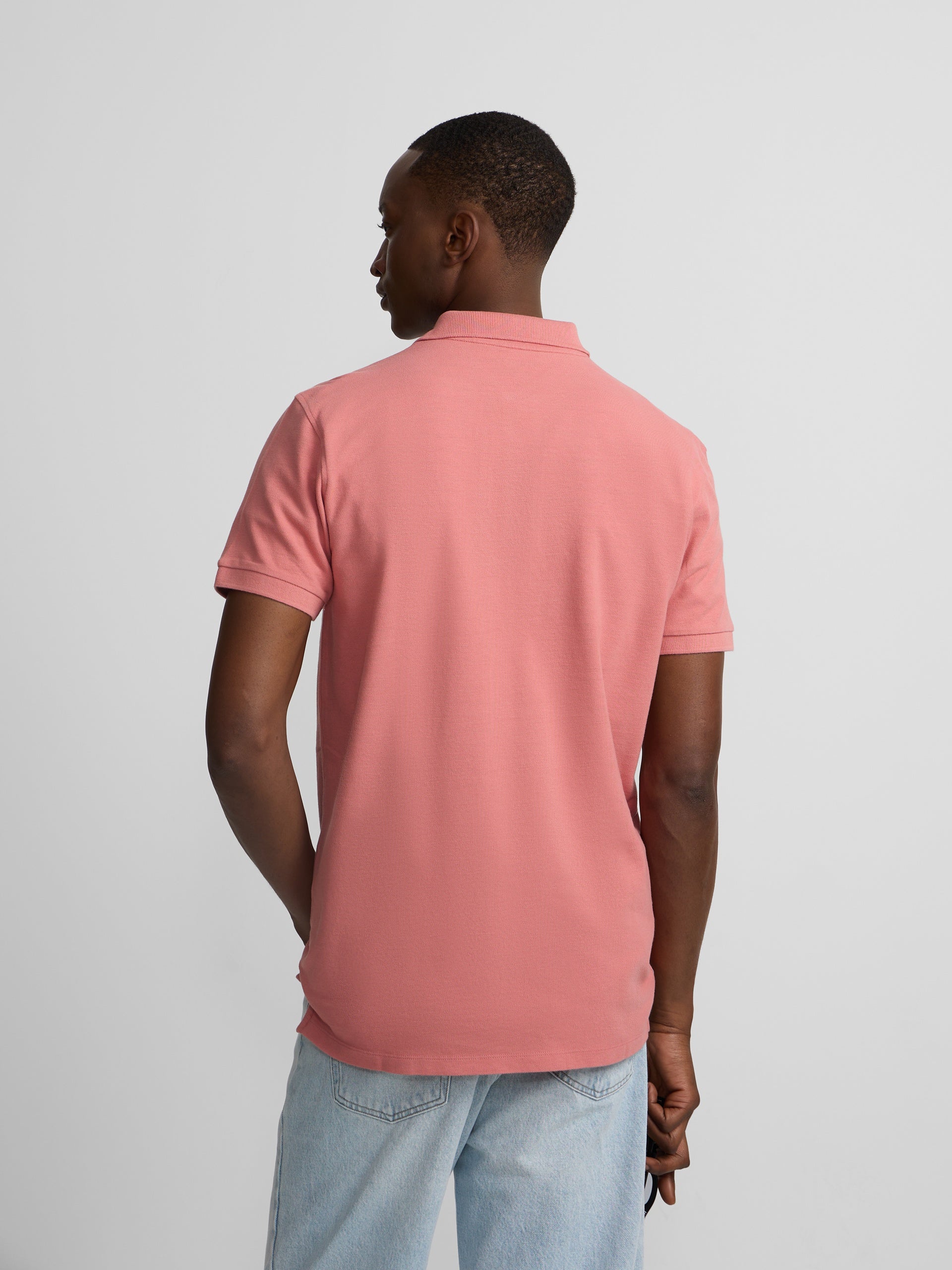 Polo clasico liso coral