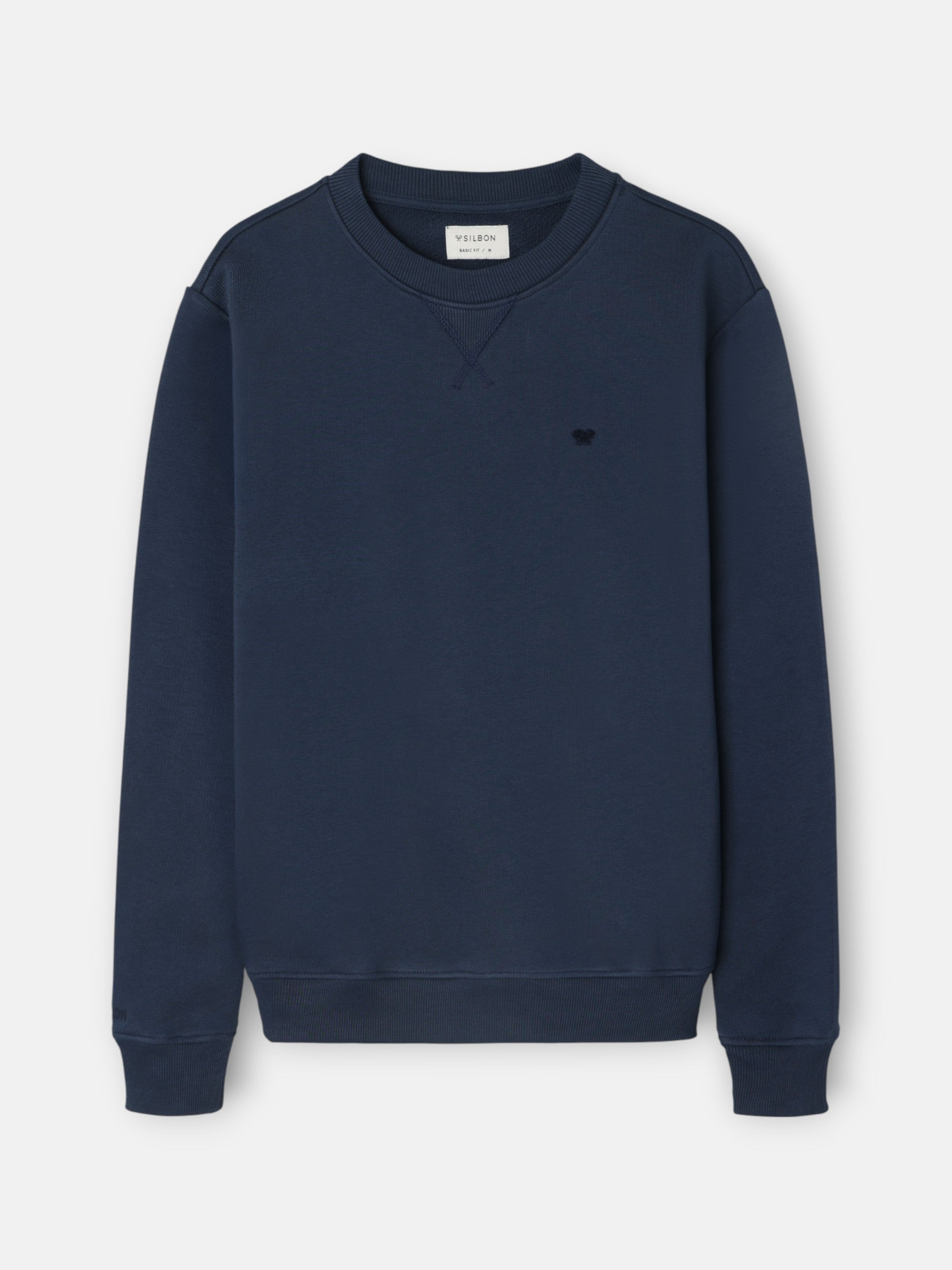 Sudadera Silbon minilogo rizo azul marino